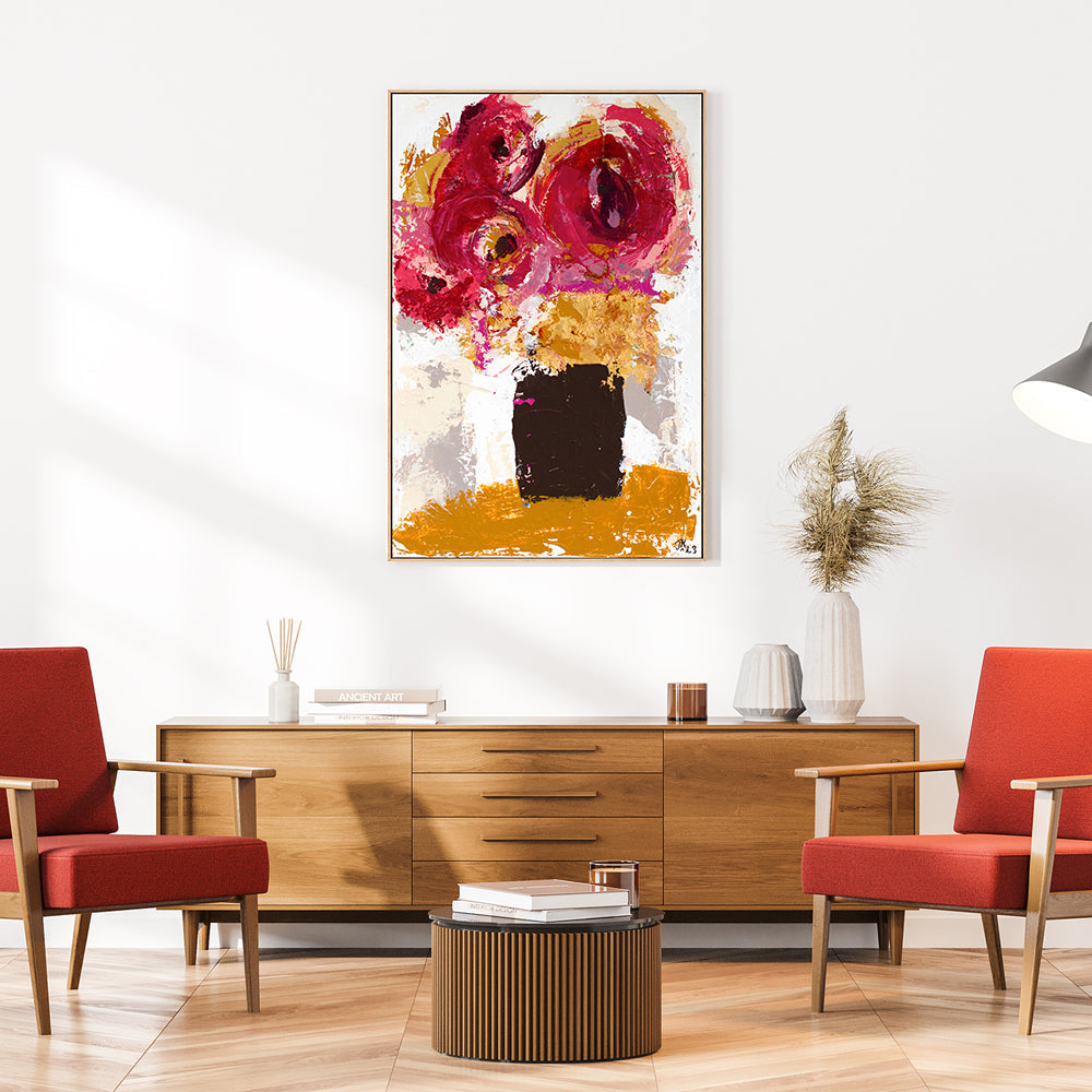 wall-art-print-canvas-poster-framed-Crimson Blooms, By Tove Hoglund-GIOIA-WALL-ART