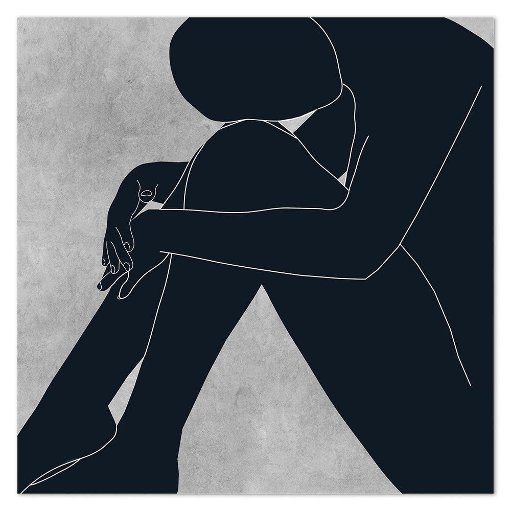 wall-art-print-canvas-poster-framed-Crouching Woman-by-Roberto Moro Art-Gioia Wall Art
