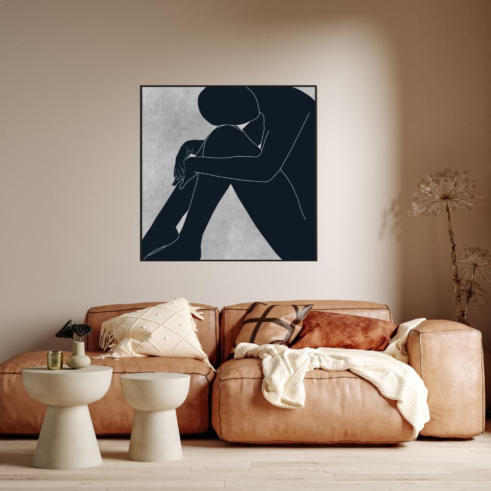 wall-art-print-canvas-poster-framed-Crouching Woman-by-Roberto Moro Art-Gioia Wall Art
