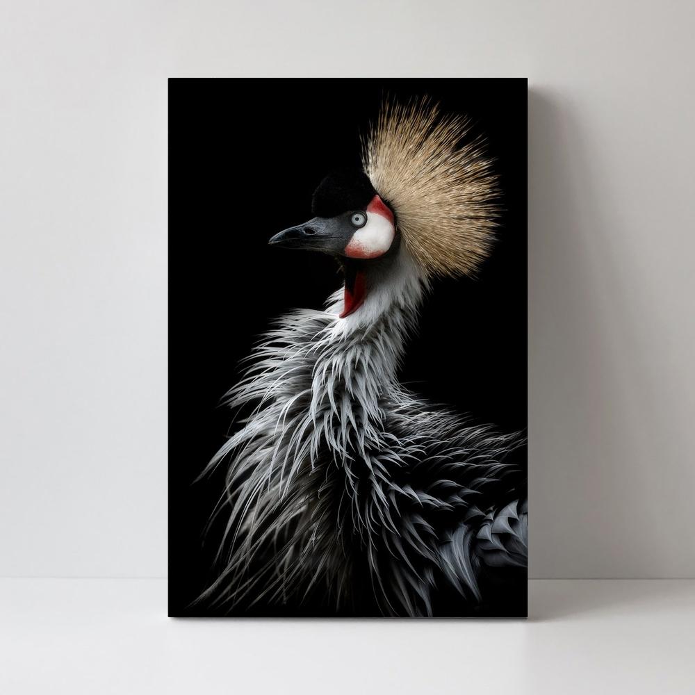 wall-art-print-canvas-poster-framed-Crowned Crane'S Portrait, By Eiji Itoyama-by-Plus X Studio-Gioia Wall Art