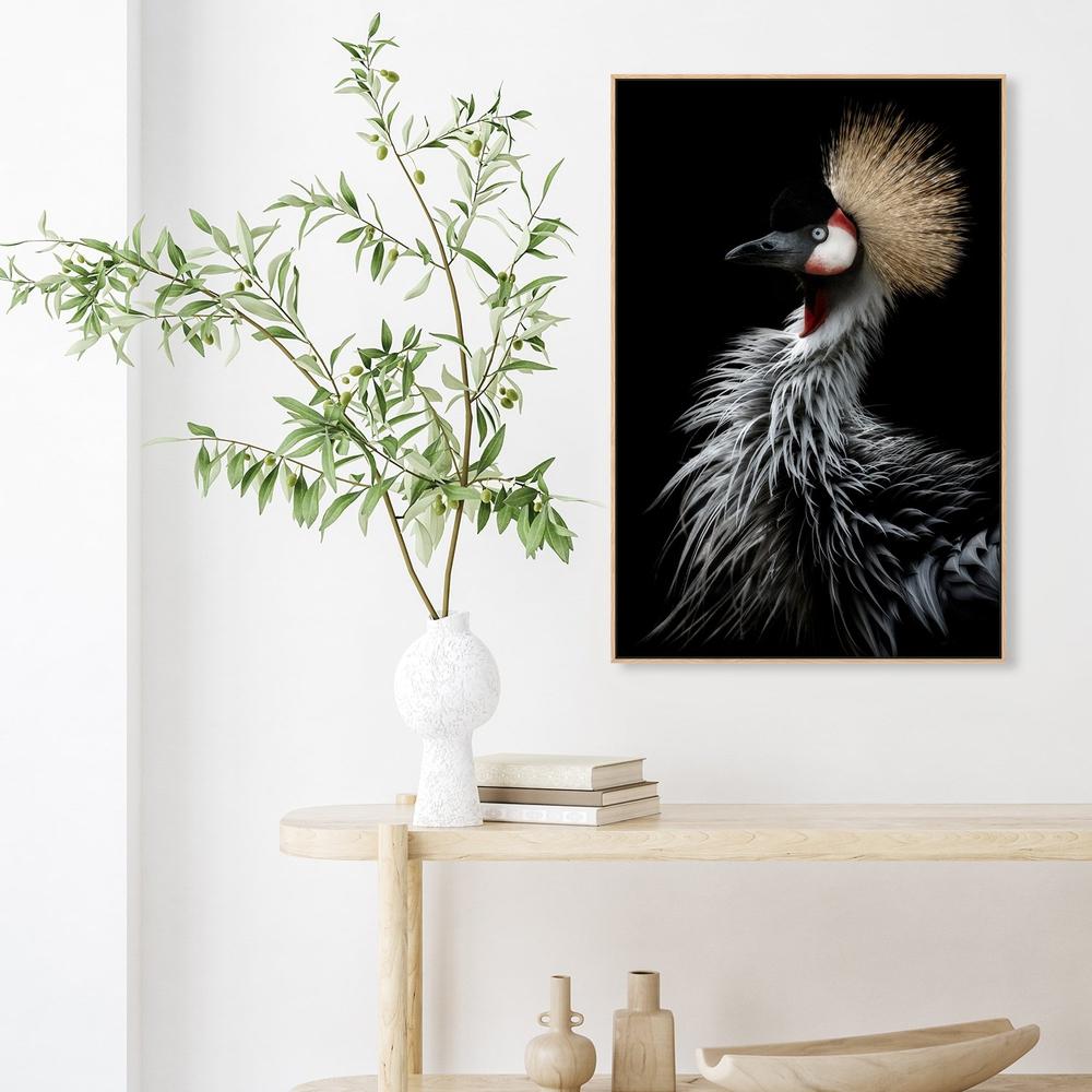 wall-art-print-canvas-poster-framed-Crowned Crane'S Portrait, By Eiji Itoyama-by-Plus X Studio-Gioia Wall Art