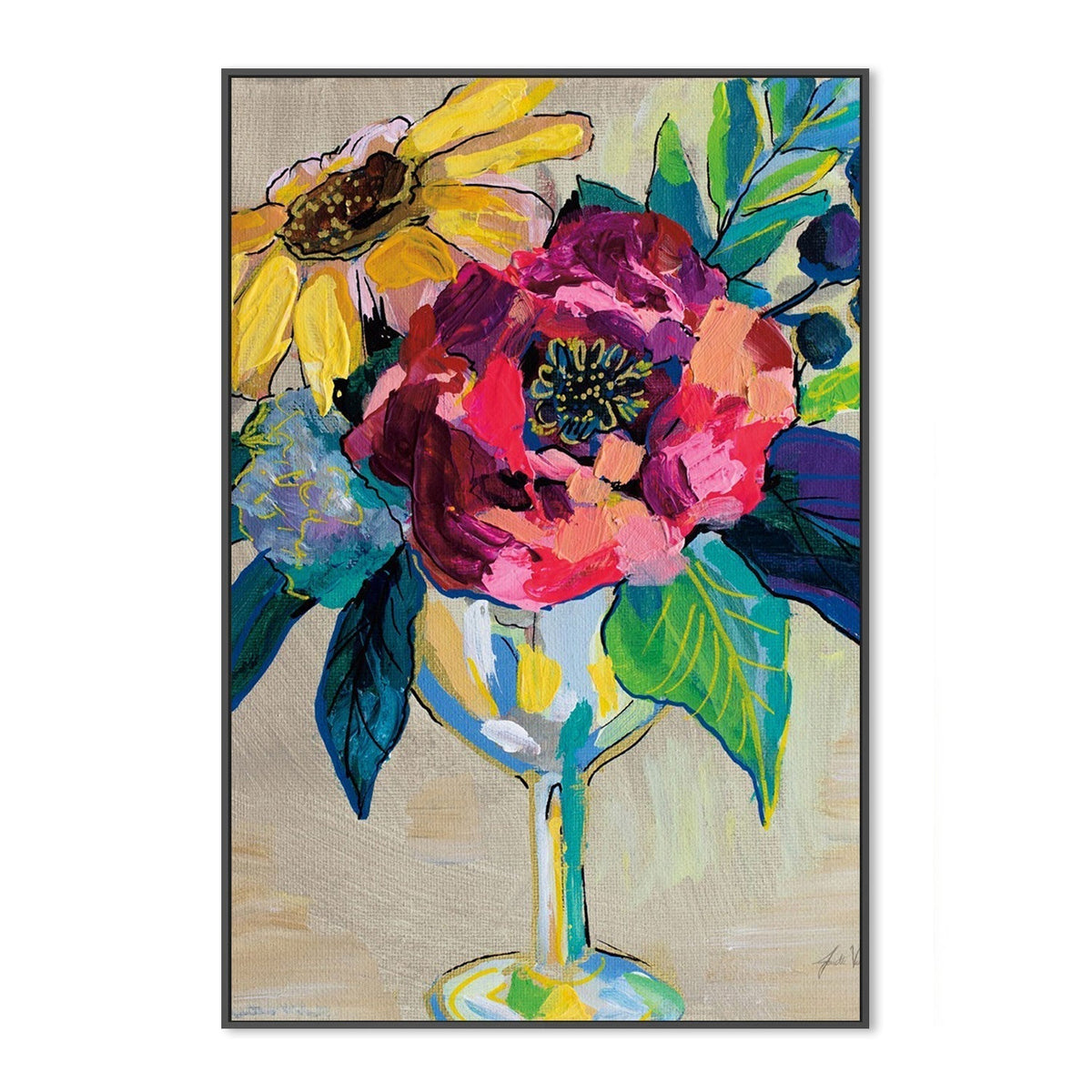 wall-art-print-canvas-poster-framed-Cup of Wine-by-Jeanette Vertentes-Gioia Wall Art