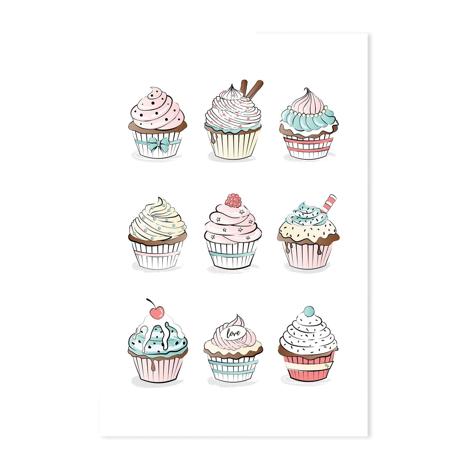 wall-art-print-canvas-poster-framed-Cupcakes-GIOIA-WALL-ART