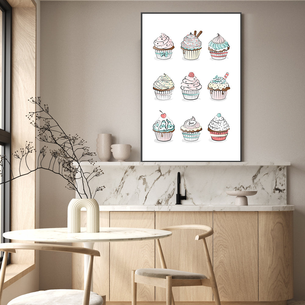 wall-art-print-canvas-poster-framed-Cupcakes-GIOIA-WALL-ART