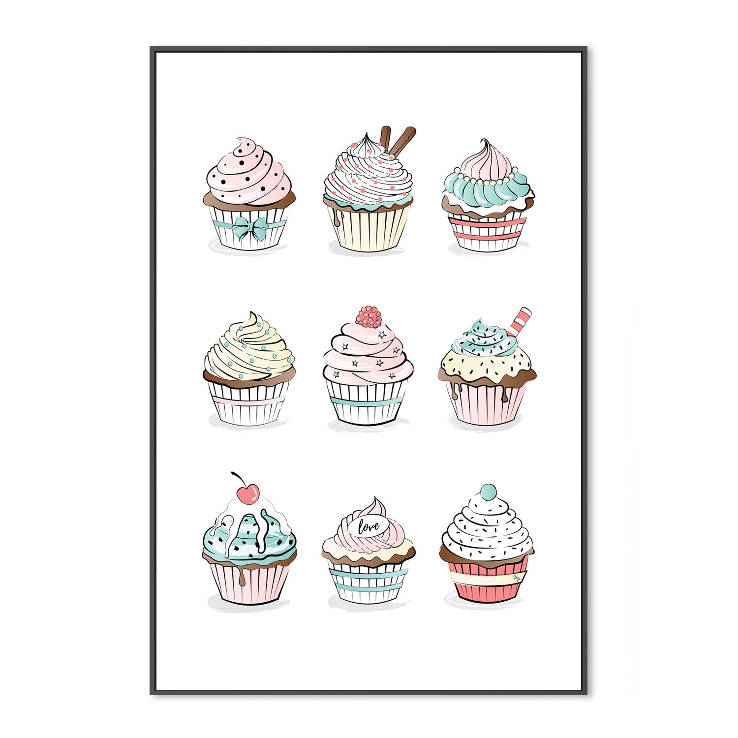 wall-art-print-canvas-poster-framed-Cupcakes-GIOIA-WALL-ART