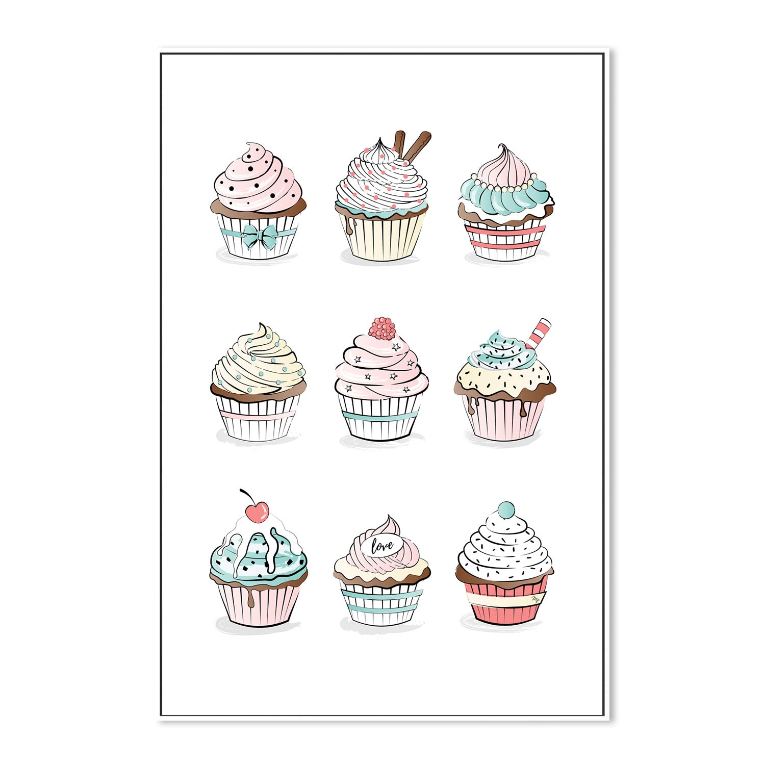 wall-art-print-canvas-poster-framed-Cupcakes-GIOIA-WALL-ART
