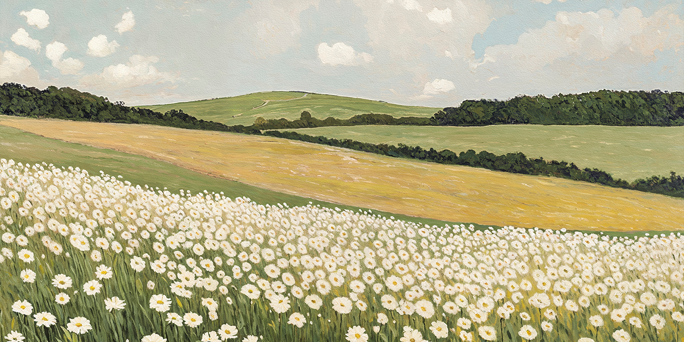 wall-art-print-canvas-poster-framed-Daisy Field , By Lady Hana-1