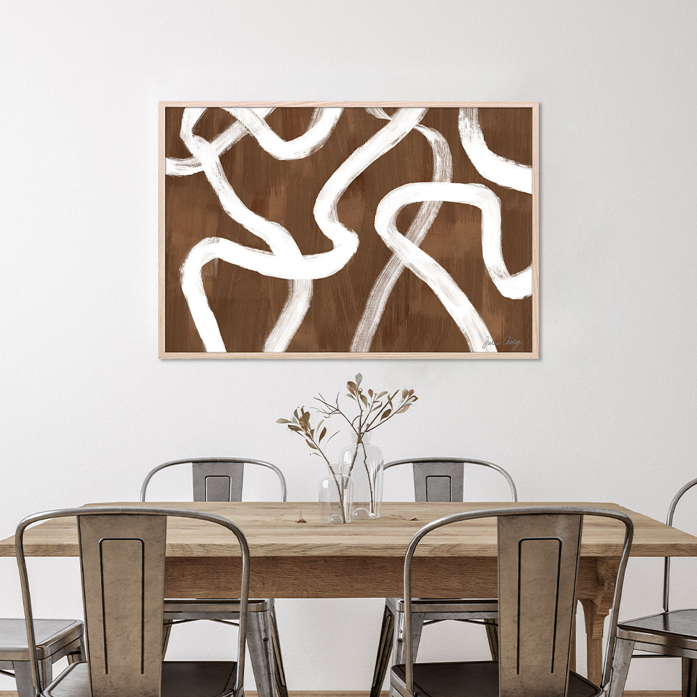 wall-art-print-canvas-poster-framed-Dancing White Ribbon Over Tan-8