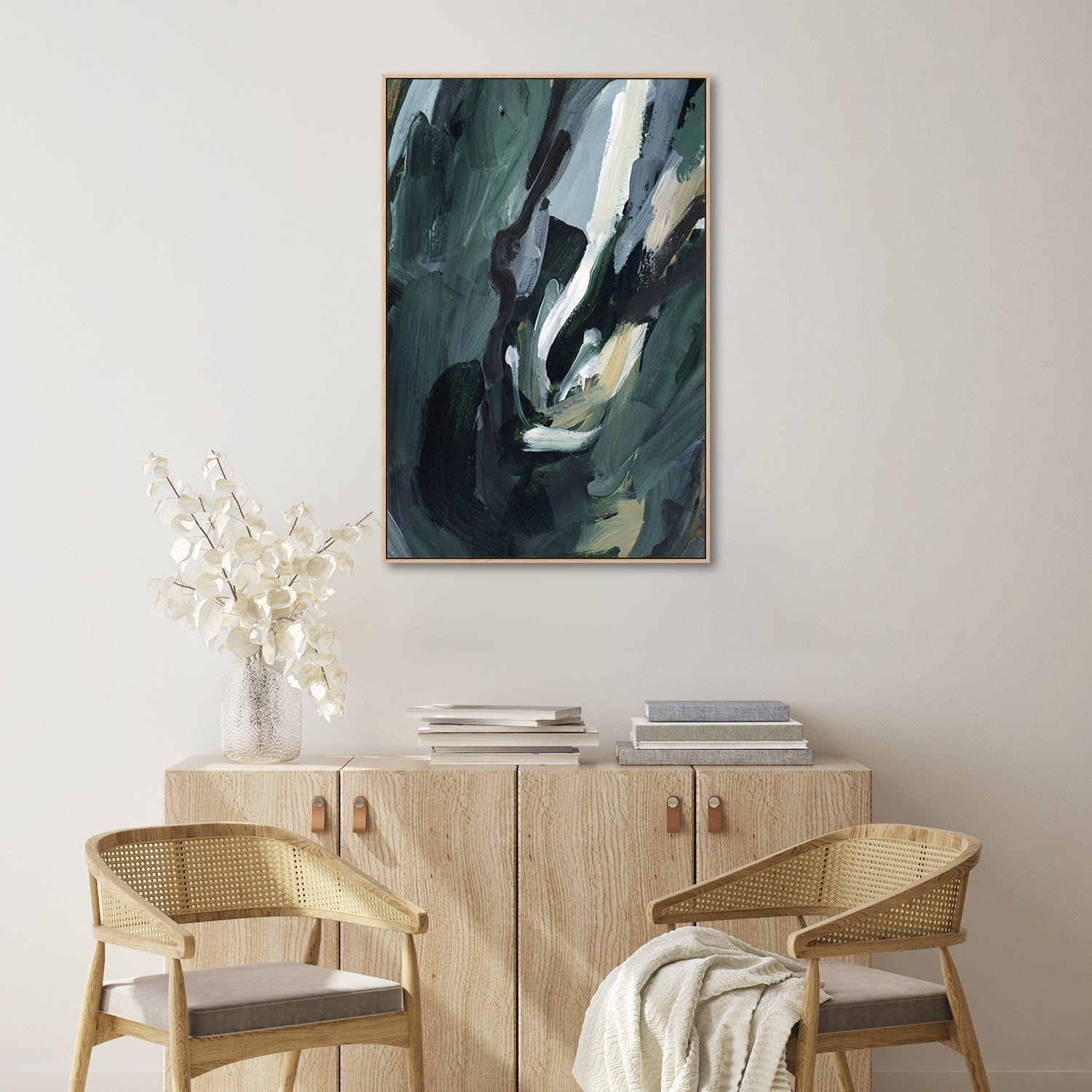 wall-art-print-canvas-poster-framed-Dark Green Abstract, Style A-by-Emily Wood-Gioia Wall Art