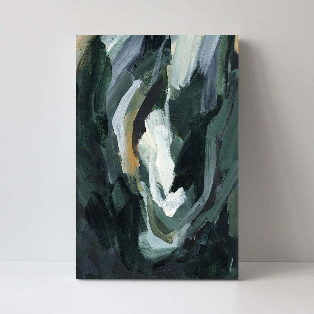 wall-art-print-canvas-poster-framed-Dark Green Abstract, Style B-by-Emily Wood-Gioia Wall Art