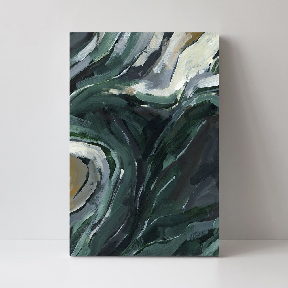 wall-art-print-canvas-poster-framed-Dark Green Abstract, Style D-by-Emily Wood-Gioia Wall Art