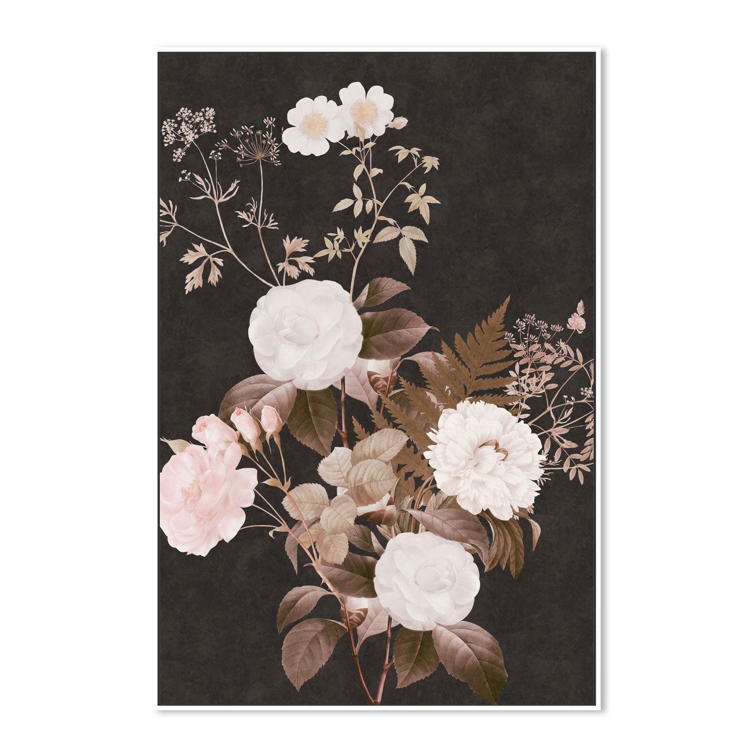 wall-art-print-canvas-poster-framed-Dark Vintage Floral, Style A , By Nina Blue-5