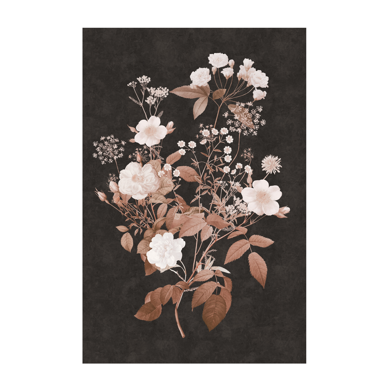 wall-art-print-canvas-poster-framed-Dark Vintage Floral, Style C , By Nina Blue-1
