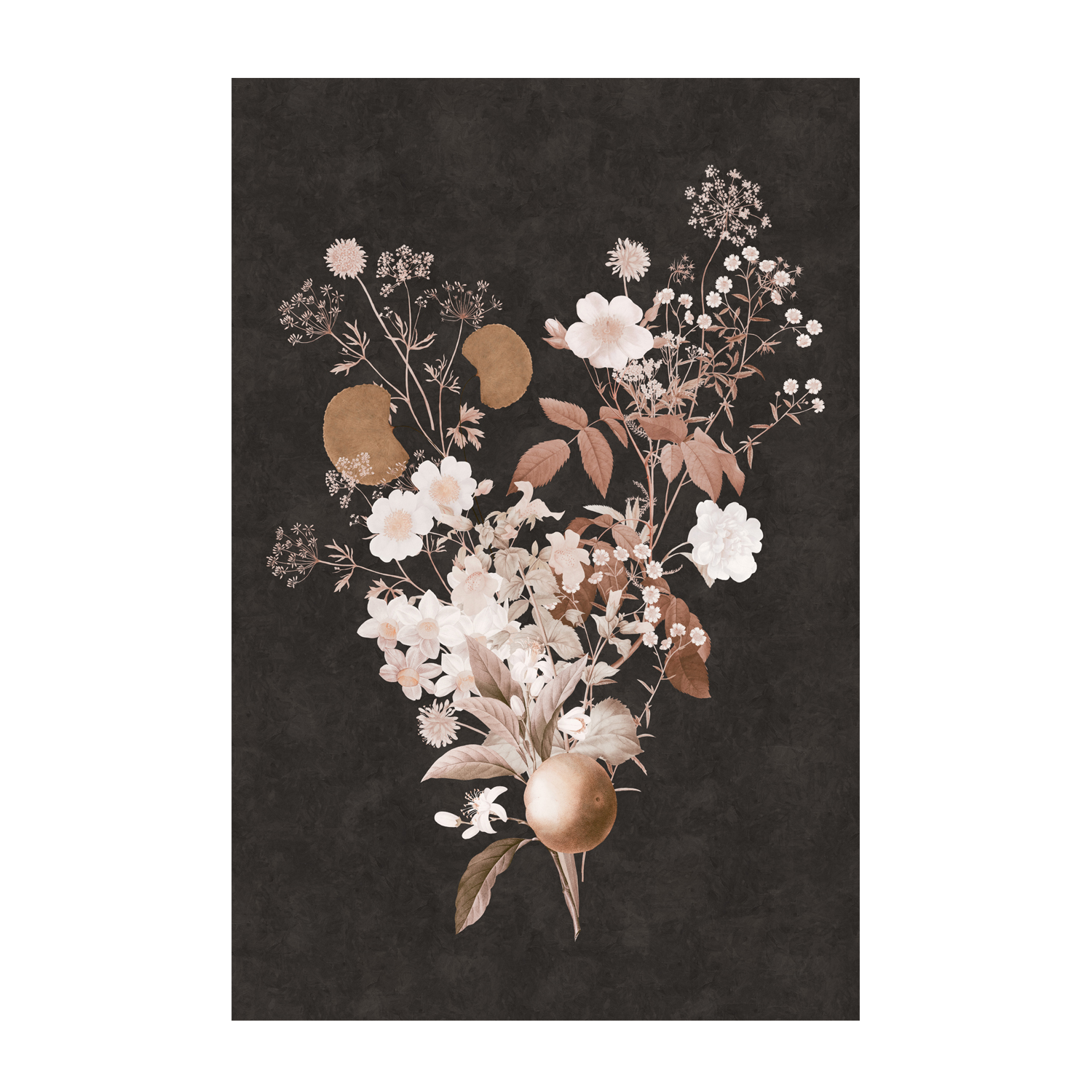 wall-art-print-canvas-poster-framed-Dark Vintage Floral, Style D , By Nina Blue-1