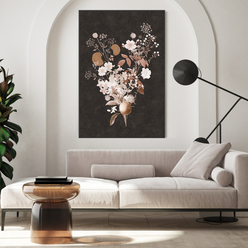 wall-art-print-canvas-poster-framed-Dark Vintage Floral, Style D , By Nina Blue-2