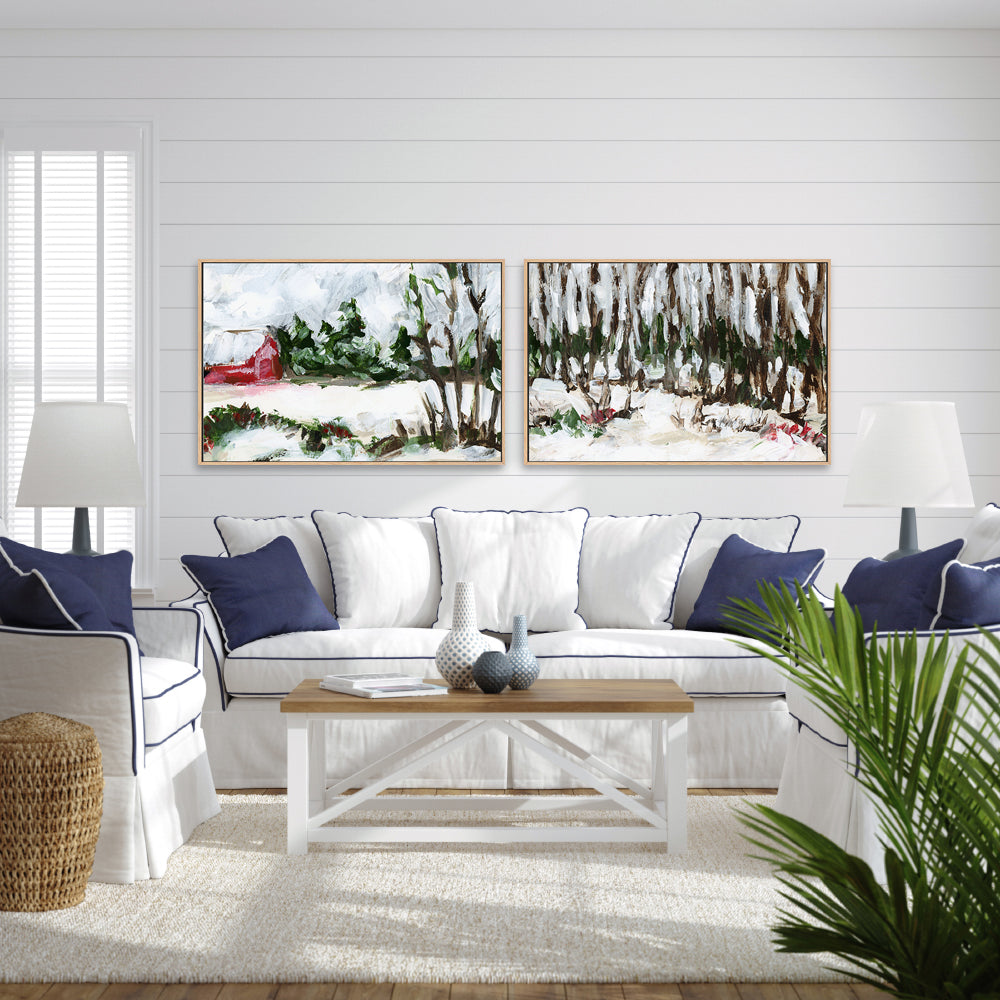 wall-art-print-canvas-poster-framed-December Woods , Style A & B, Set Of 2 , By Jetty Home-2