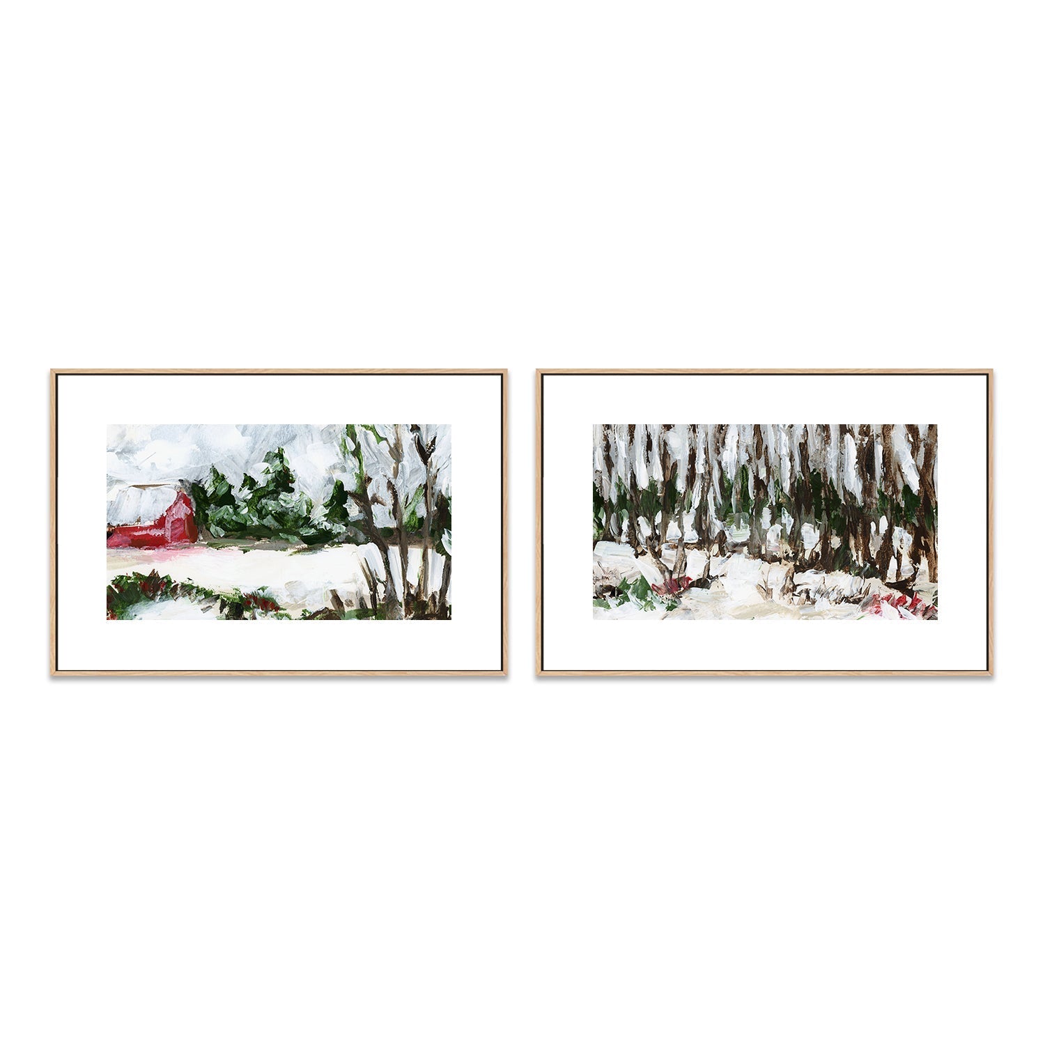 wall-art-print-canvas-poster-framed-December Woods , Style A & B, Set Of 2 , By Jetty Home-6