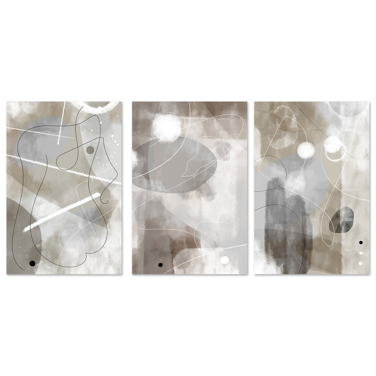 wall-art-print-canvas-poster-framed-Decided Profile, Set of 3-by-Plus X Studio-Gioia Wall Art