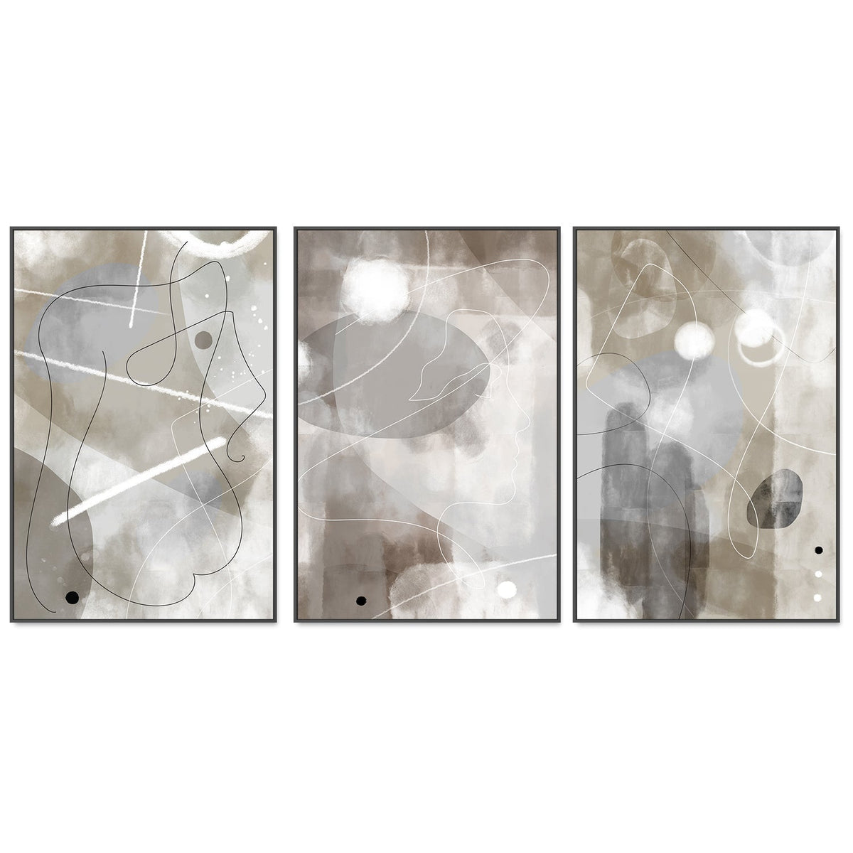 wall-art-print-canvas-poster-framed-Decided Profile, Set of 3-by-Plus X Studio-Gioia Wall Art