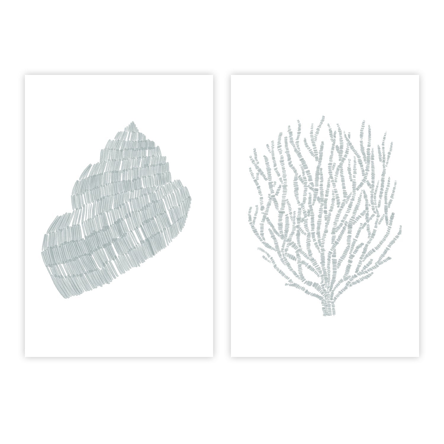 wall-art-print-canvas-poster-framed-Deconstructed Snail-Coral Sea Branch , Set Of 2, By Jetty Home , By Jetty Home-1