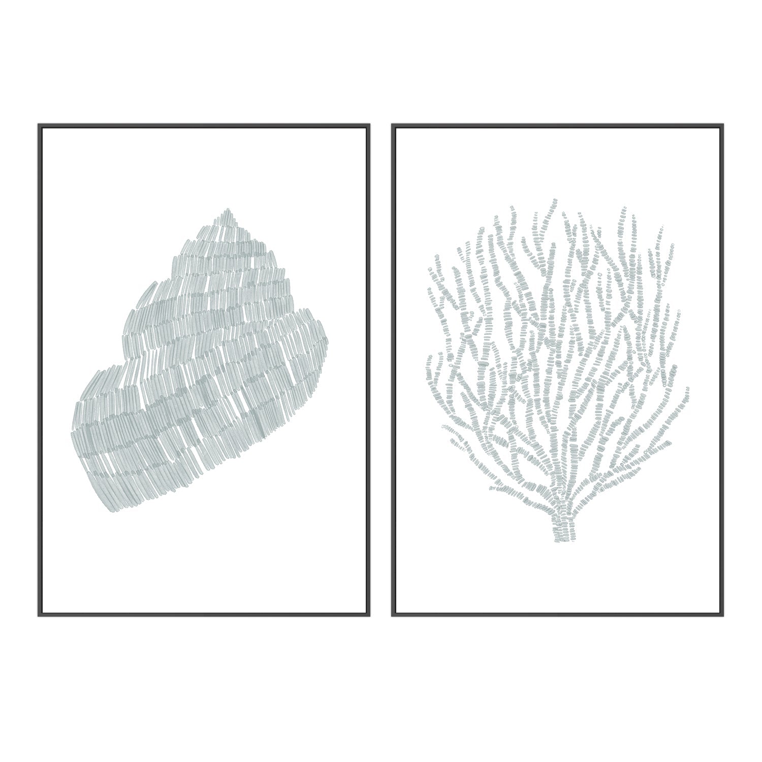 wall-art-print-canvas-poster-framed-Deconstructed Snail-Coral Sea Branch , Set Of 2, By Jetty Home , By Jetty Home-3