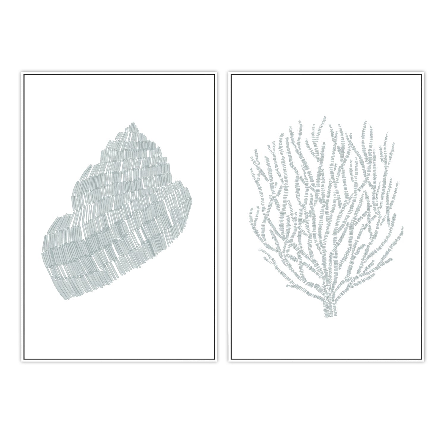 wall-art-print-canvas-poster-framed-Deconstructed Snail-Coral Sea Branch , Set Of 2, By Jetty Home , By Jetty Home-5