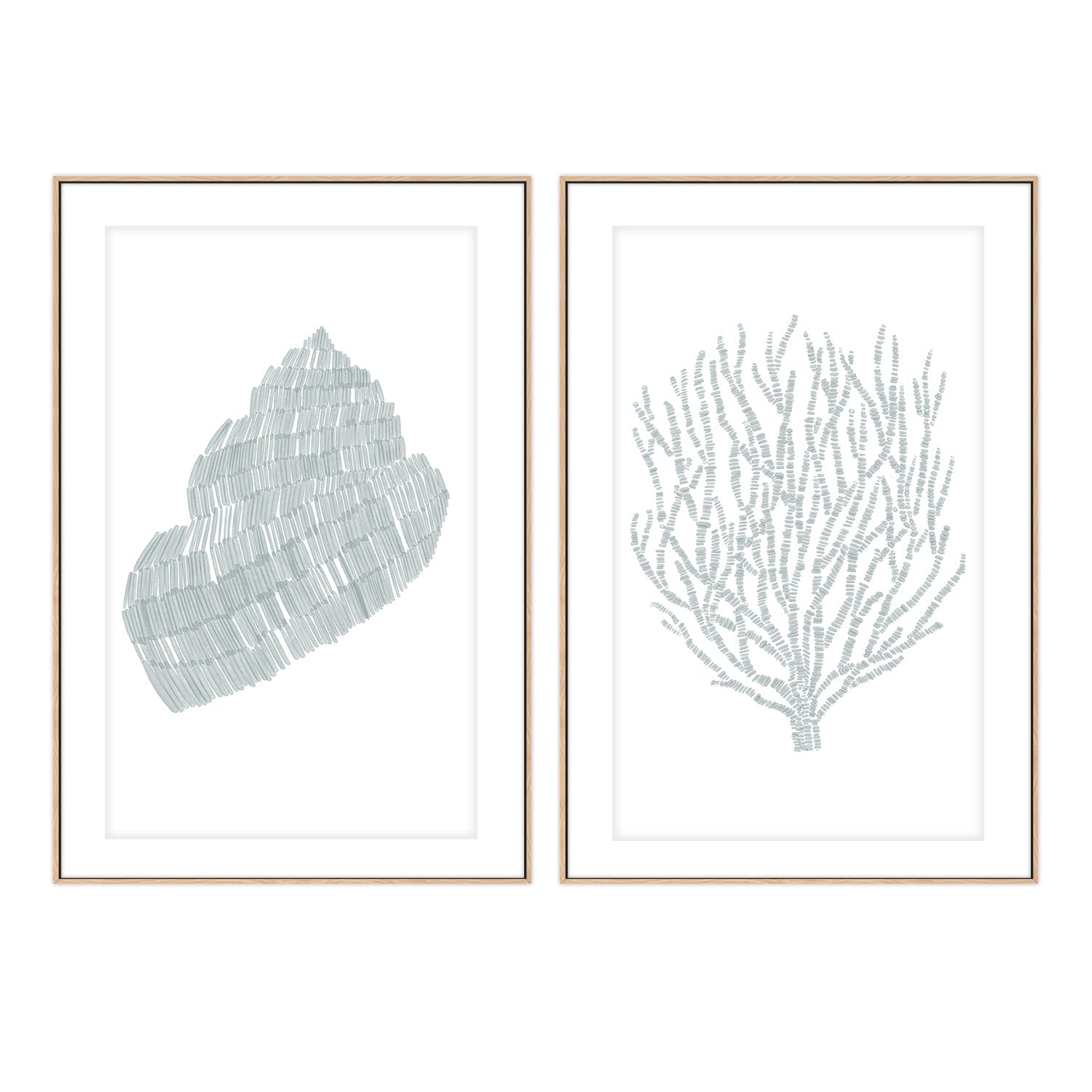 wall-art-print-canvas-poster-framed-Deconstructed Snail-Coral Sea Branch , Set Of 2, By Jetty Home , By Jetty Home-6
