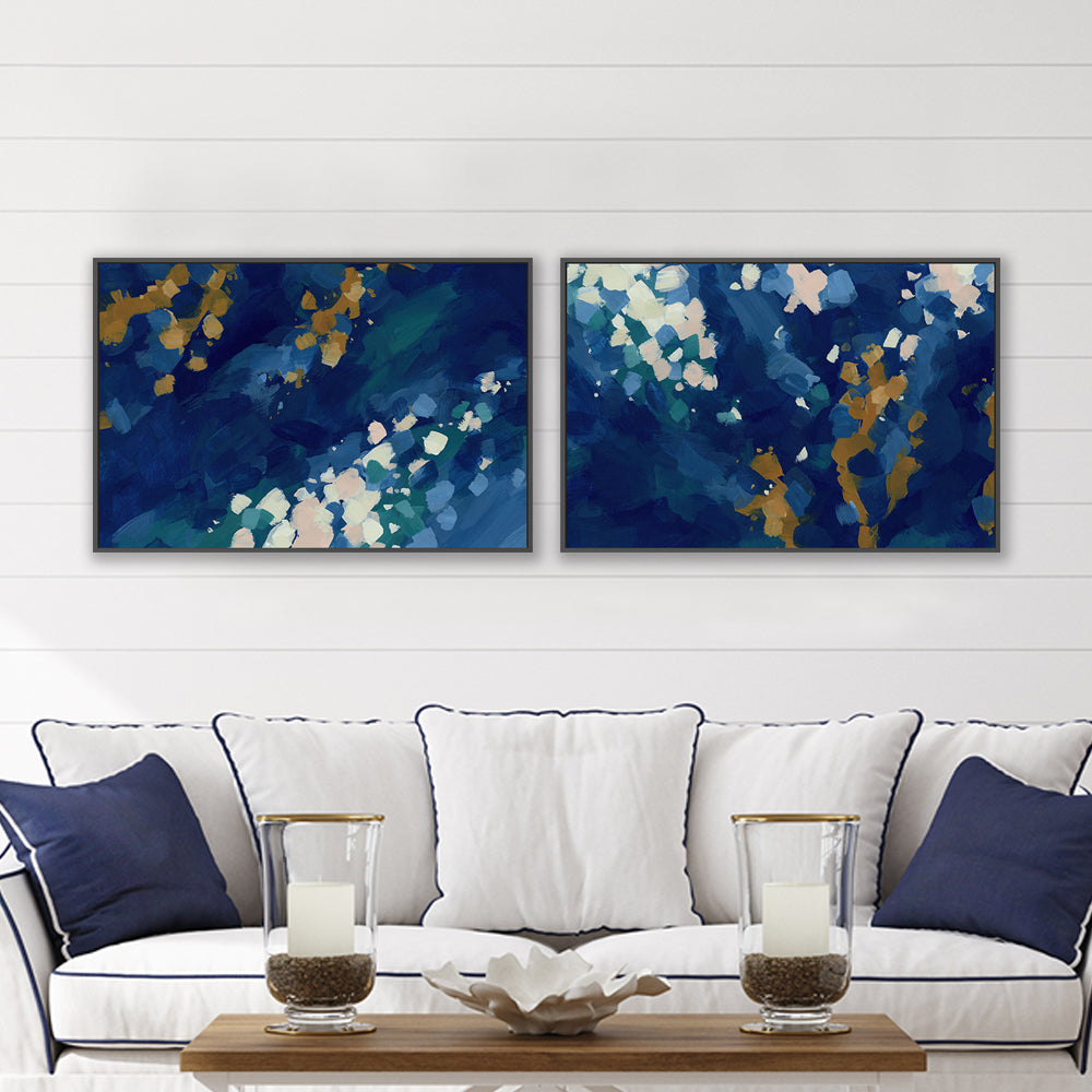 wall-art-print-canvas-poster-framed-Deep Blue Ocean , Style A & B, Set Of 2 , By Jetty Home , By Jetty Home-2