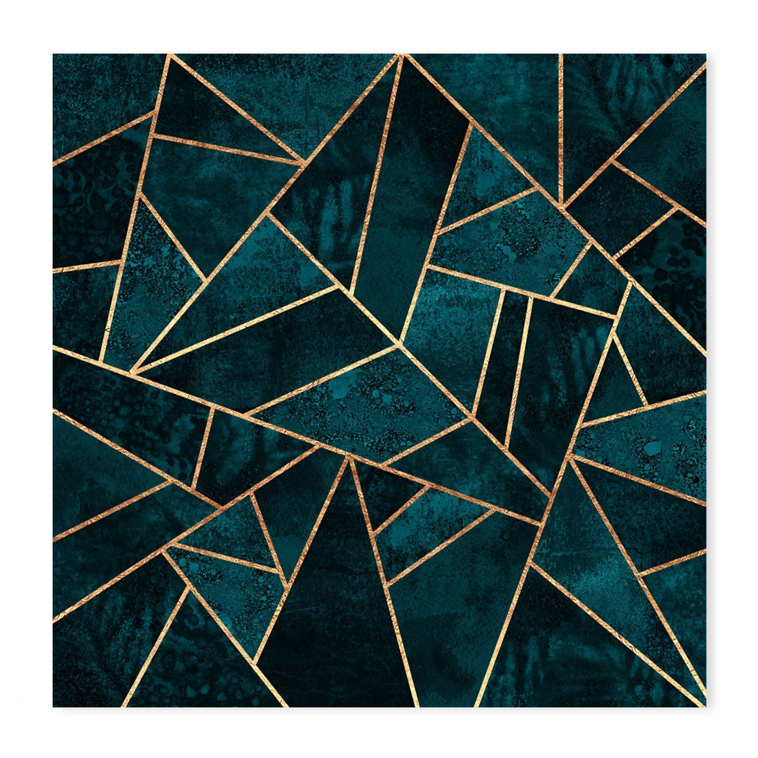 wall-art-print-canvas-poster-framed-Deep Teal Geometric Design-GIOIA-WALL-ART