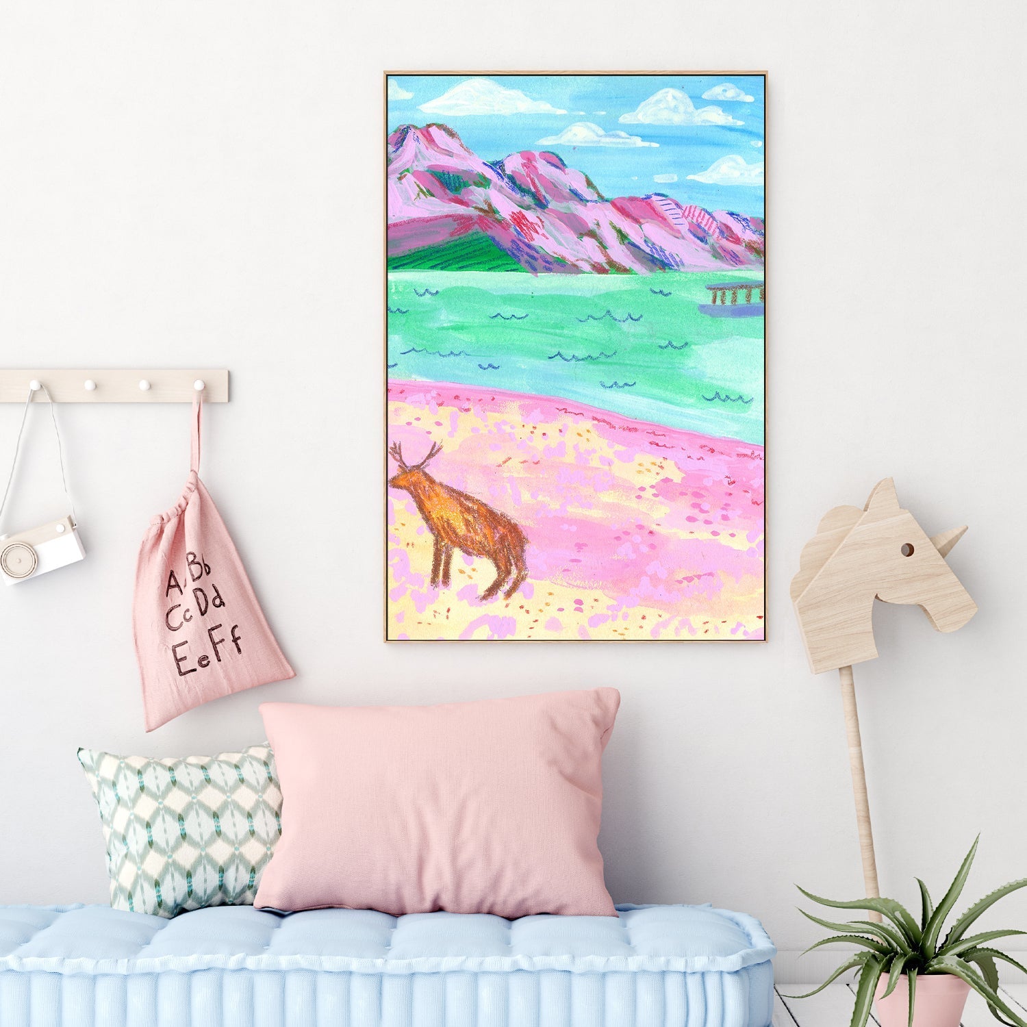wall-art-print-canvas-poster-framed-Deer On The Beach , By Kartika Paramita-7