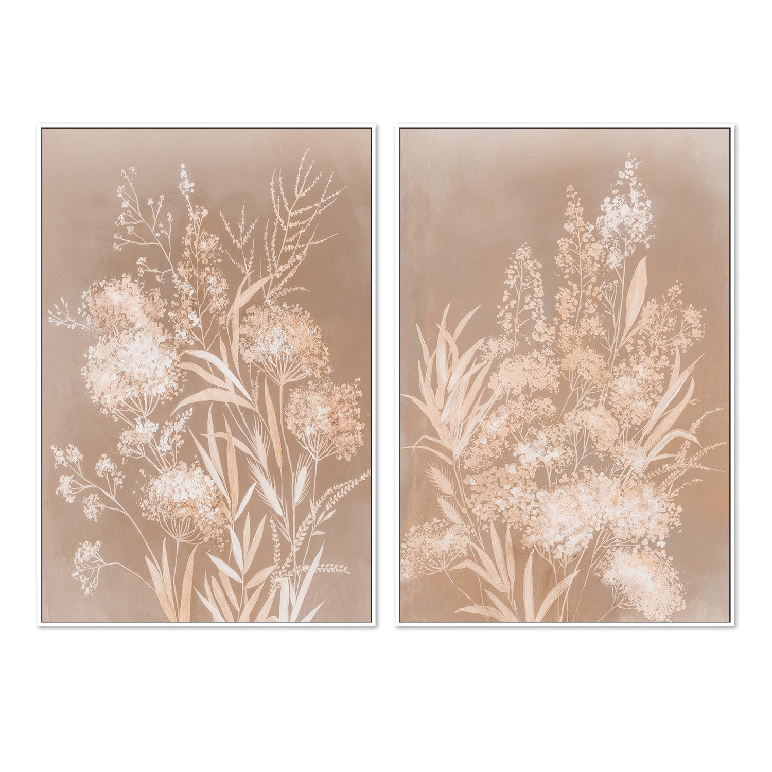 wall-art-print-canvas-poster-framed-Delicate Bunch, Mocha Mousse, Style A & B, Set Of 2 , By Asia Jensen-5