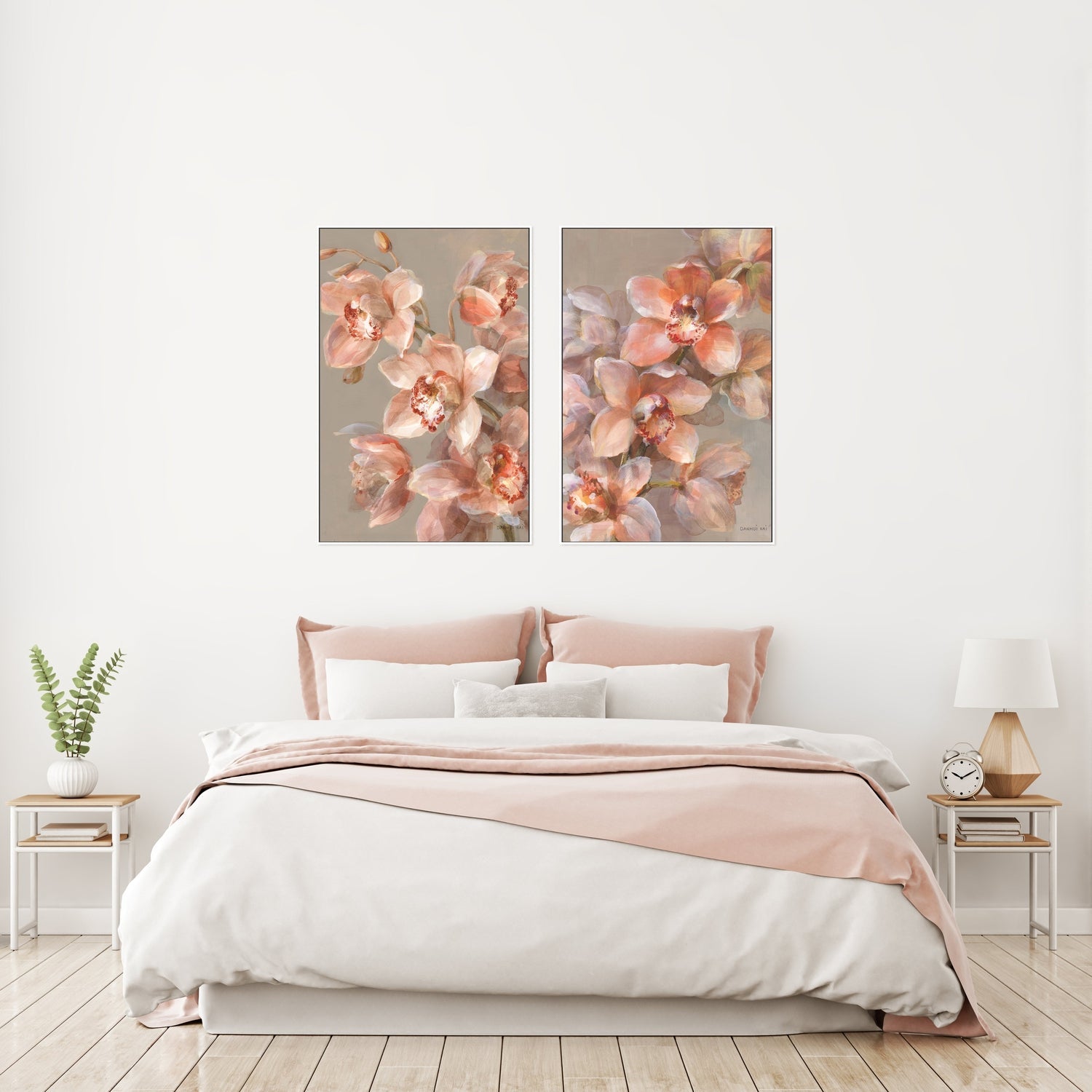 wall-art-print-canvas-poster-framed-Delicate Orchid, Set of 2-by-Danhui Nai-Gioia Wall Art