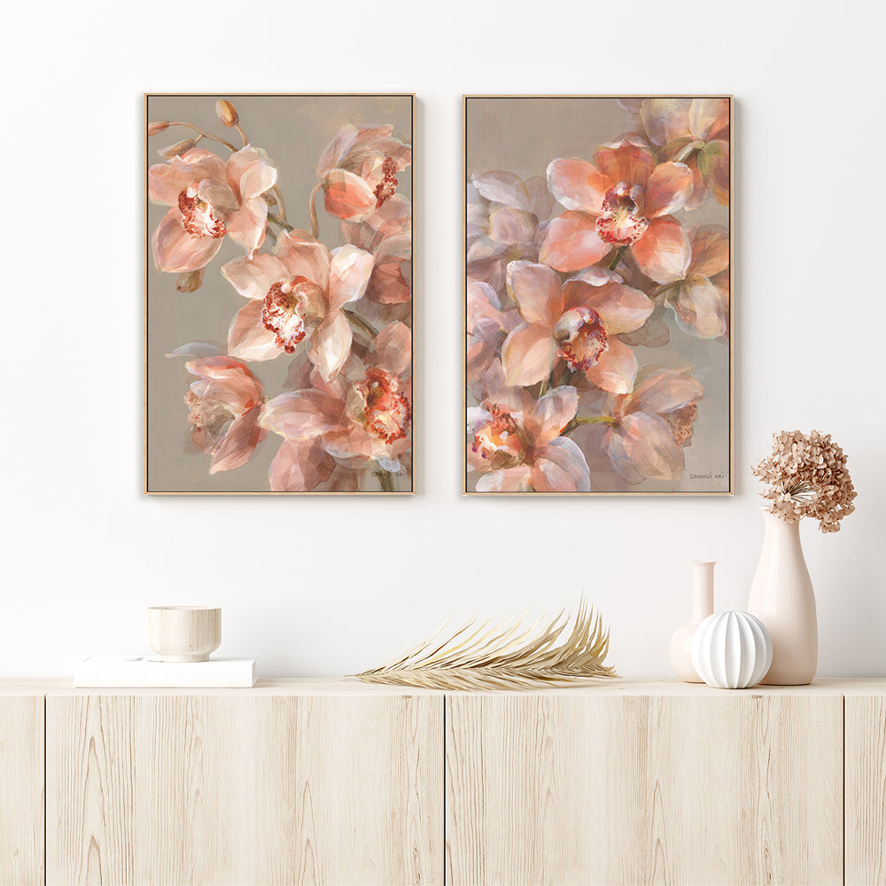 wall-art-print-canvas-poster-framed-Delicate Orchid, Set of 2-by-Danhui Nai-Gioia Wall Art