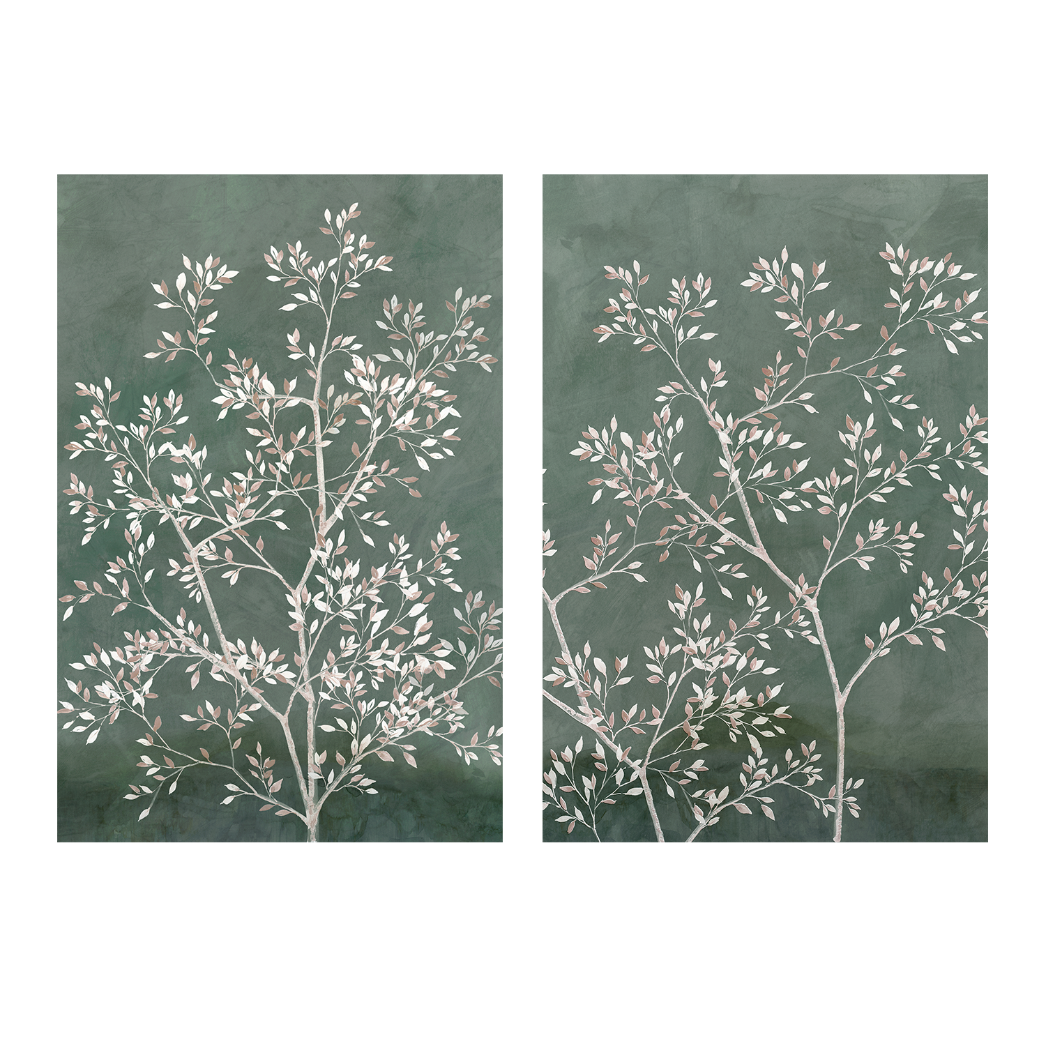 wall-art-print-canvas-poster-framed-Delicate Tree, Style A & B, Set Of 2 , By Aria K-1