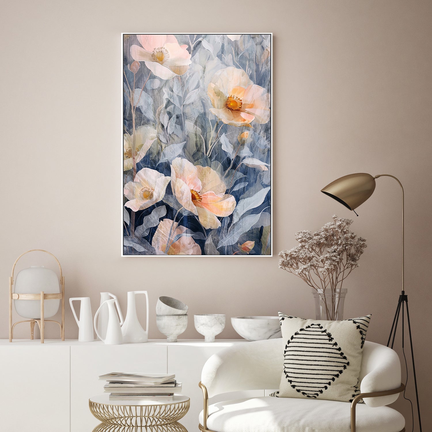 wall-art-print-canvas-poster-framed-Desert Florals, Style A-9