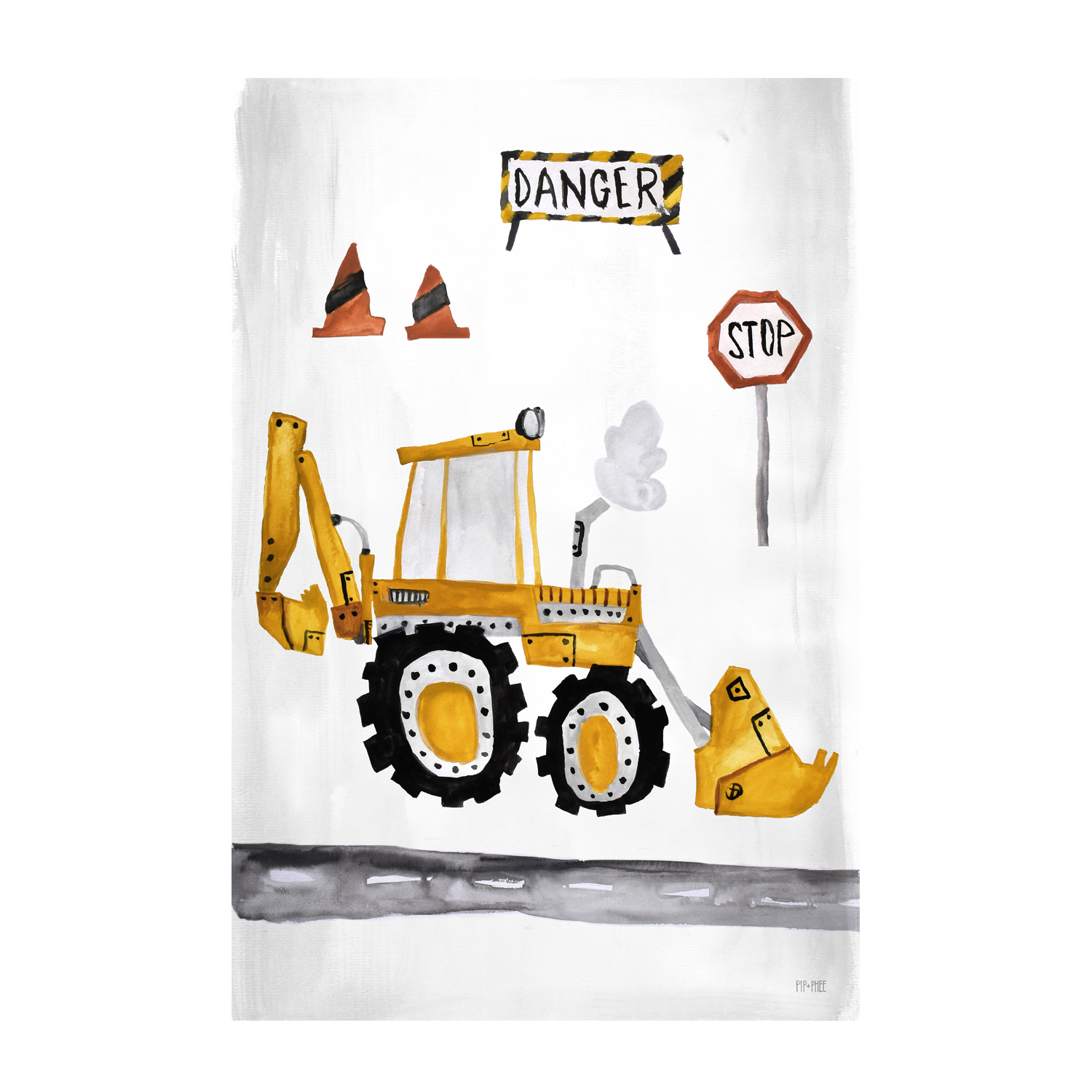 wall-art-print-canvas-poster-framed-Digger , By Pip and Phee-1