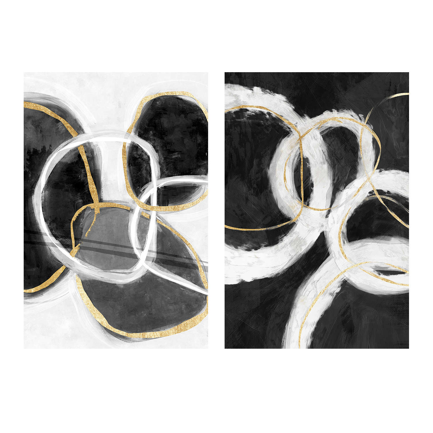 wall-art-print-canvas-poster-framed-Distant Memories & Ghost Rings, Set Of 2 , By Oliver Tabby-1