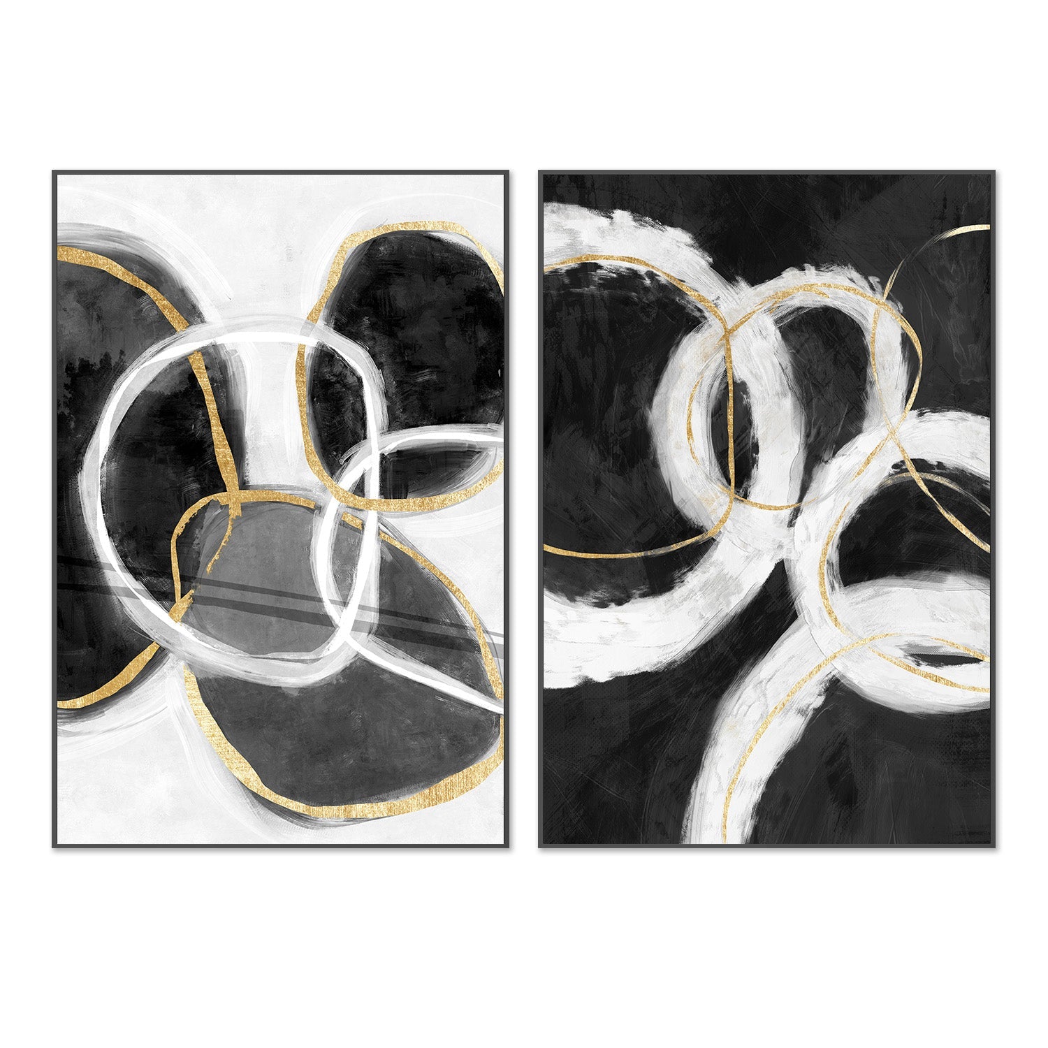 wall-art-print-canvas-poster-framed-Distant Memories & Ghost Rings, Set Of 2 , By Oliver Tabby-3