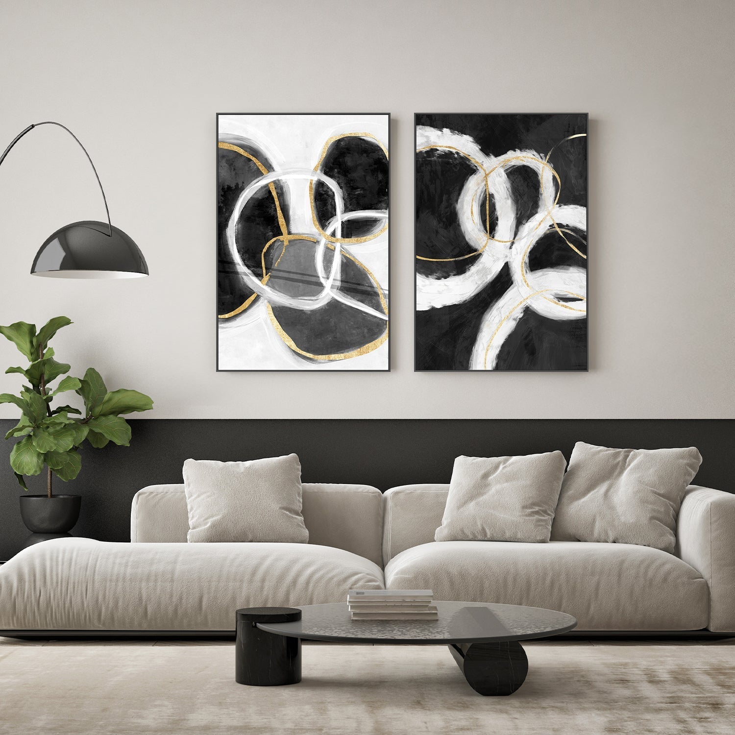 wall-art-print-canvas-poster-framed-Distant Memories & Ghost Rings, Set Of 2 , By Oliver Tabby-7