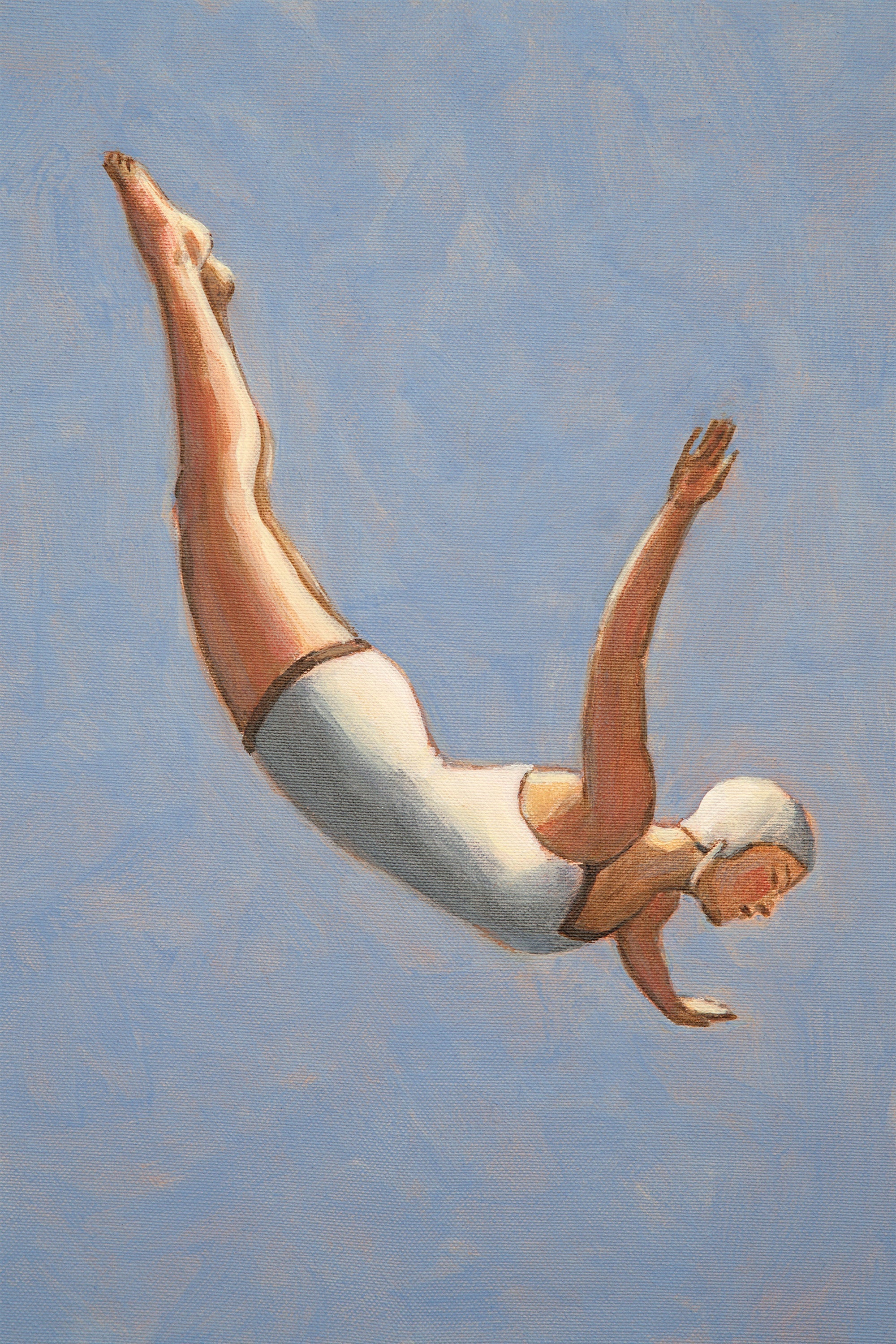wall-art-print-canvas-poster-framed-Diver in Blue-Grey Sky-1