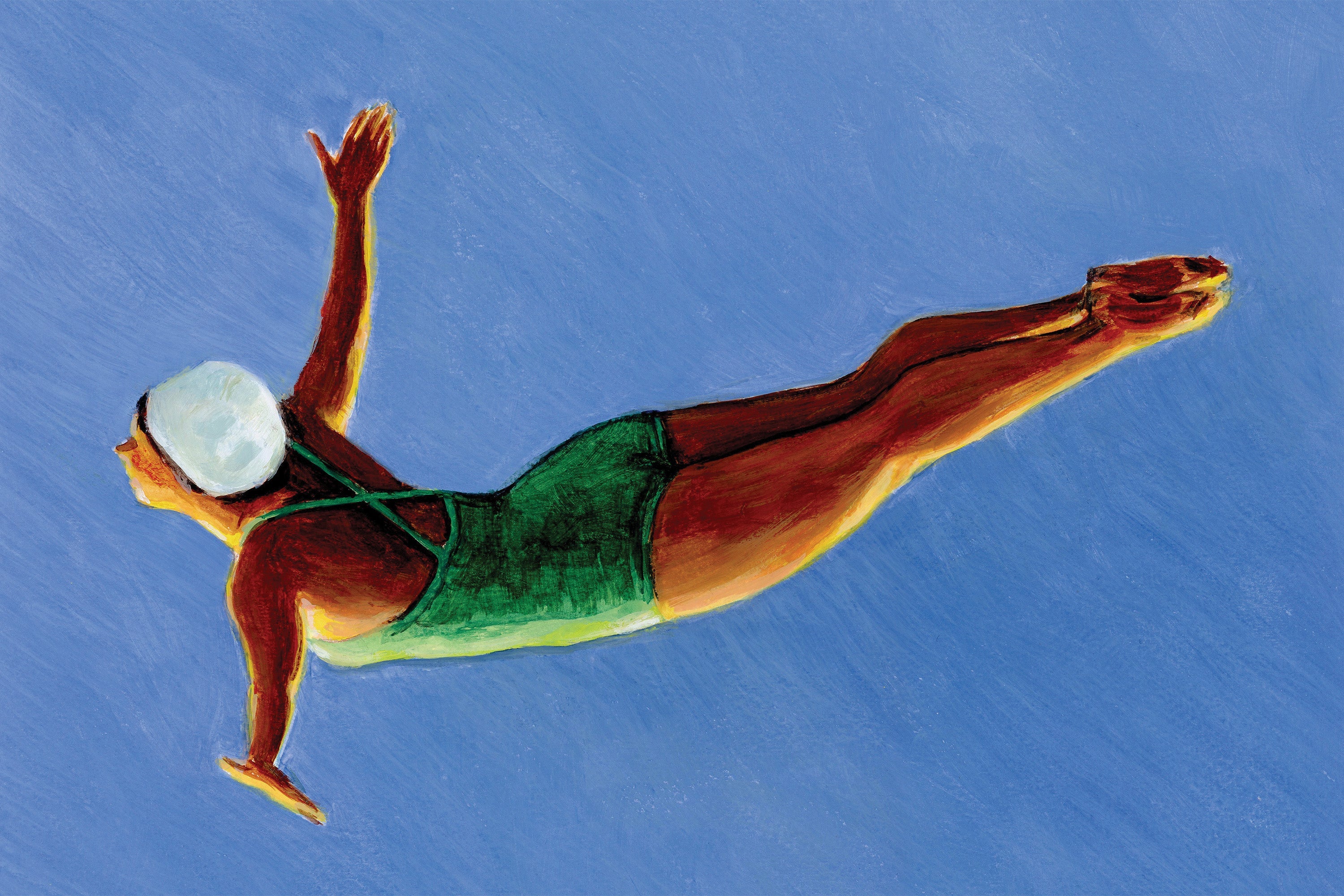 wall-art-print-canvas-poster-framed-Diver in Green Swimsuit-1