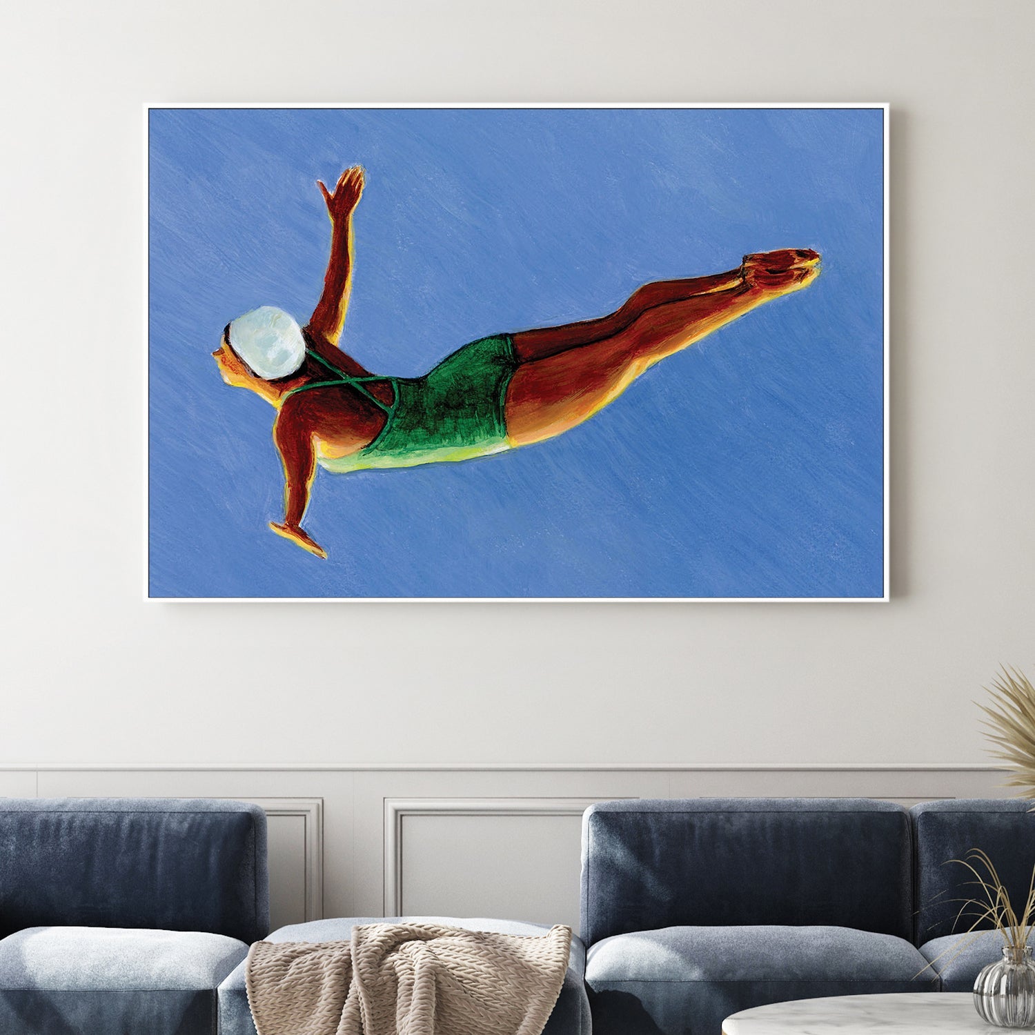 wall-art-print-canvas-poster-framed-Diver in Green Swimsuit-2