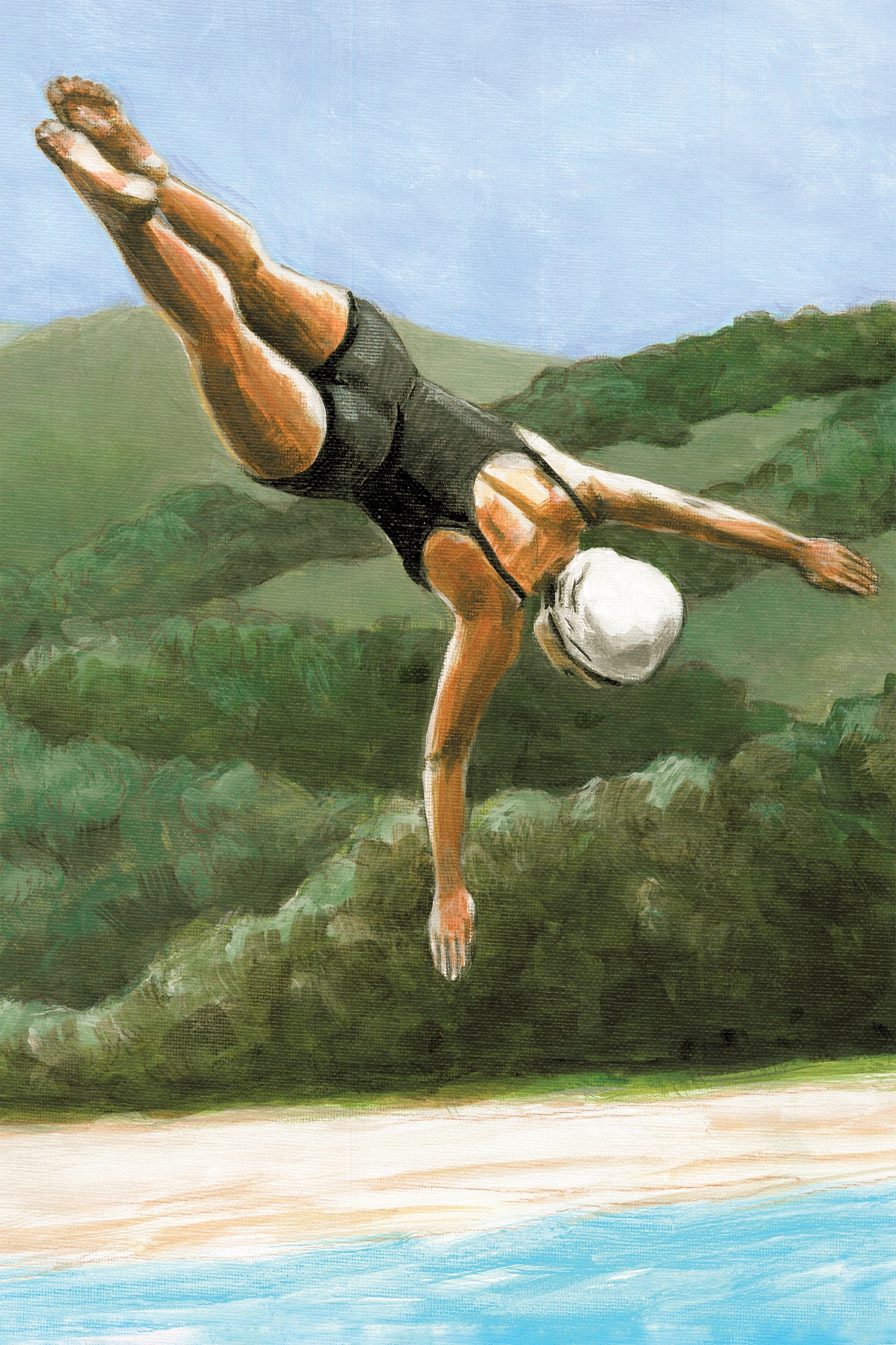 wall-art-print-canvas-poster-framed-Diver with Hills-1