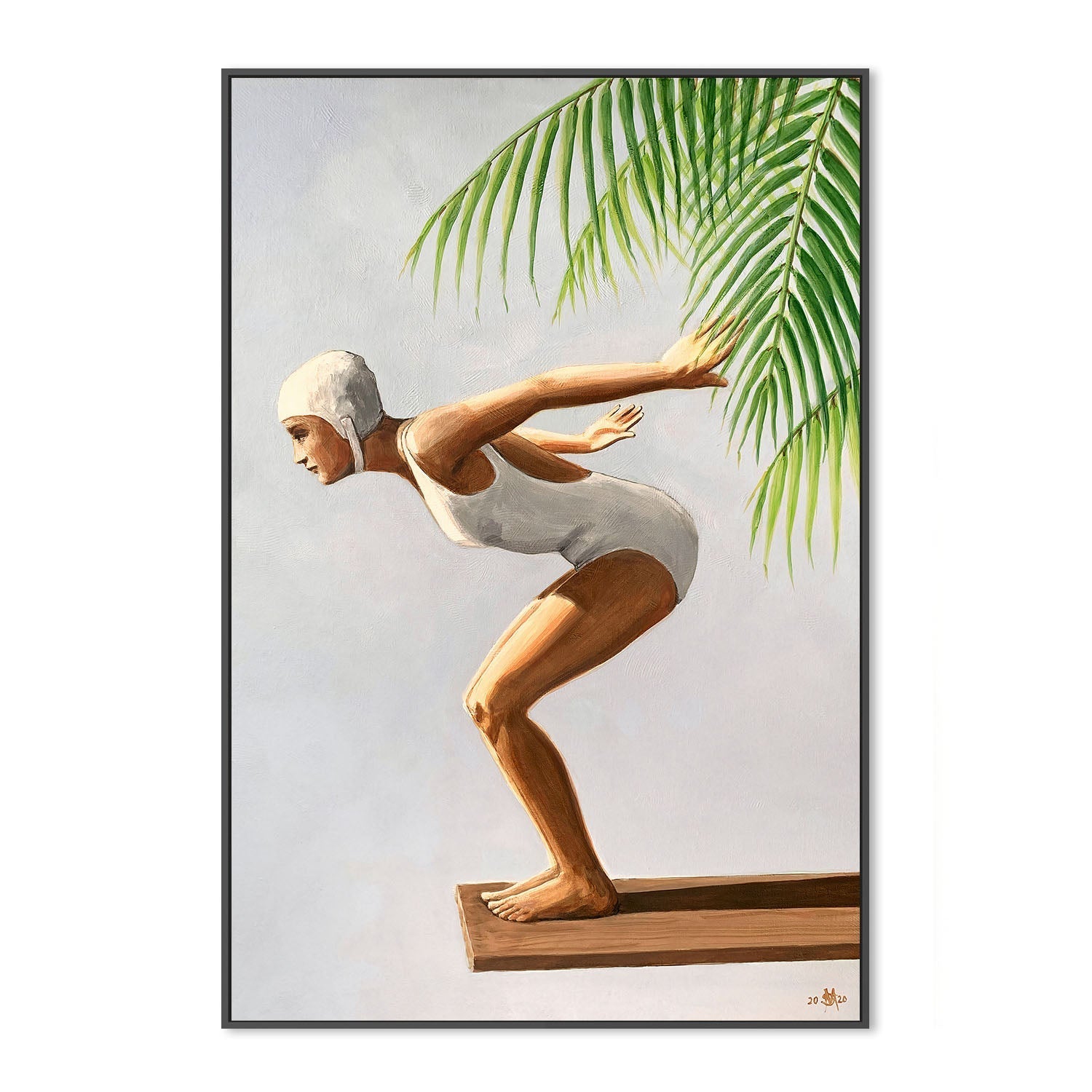 wall-art-print-canvas-poster-framed-Diver With Palm, Style A , By Sarah Morrissette-3
