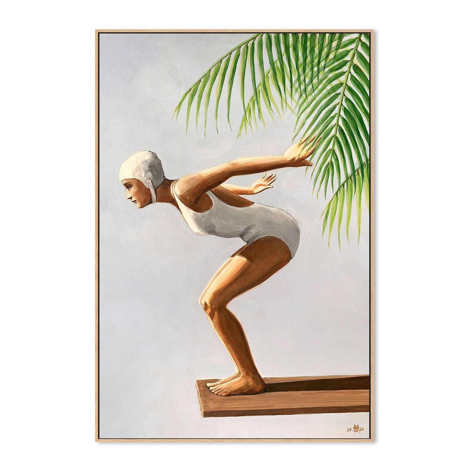 wall-art-print-canvas-poster-framed-Diver With Palm, Style A , By Sarah Morrissette-4