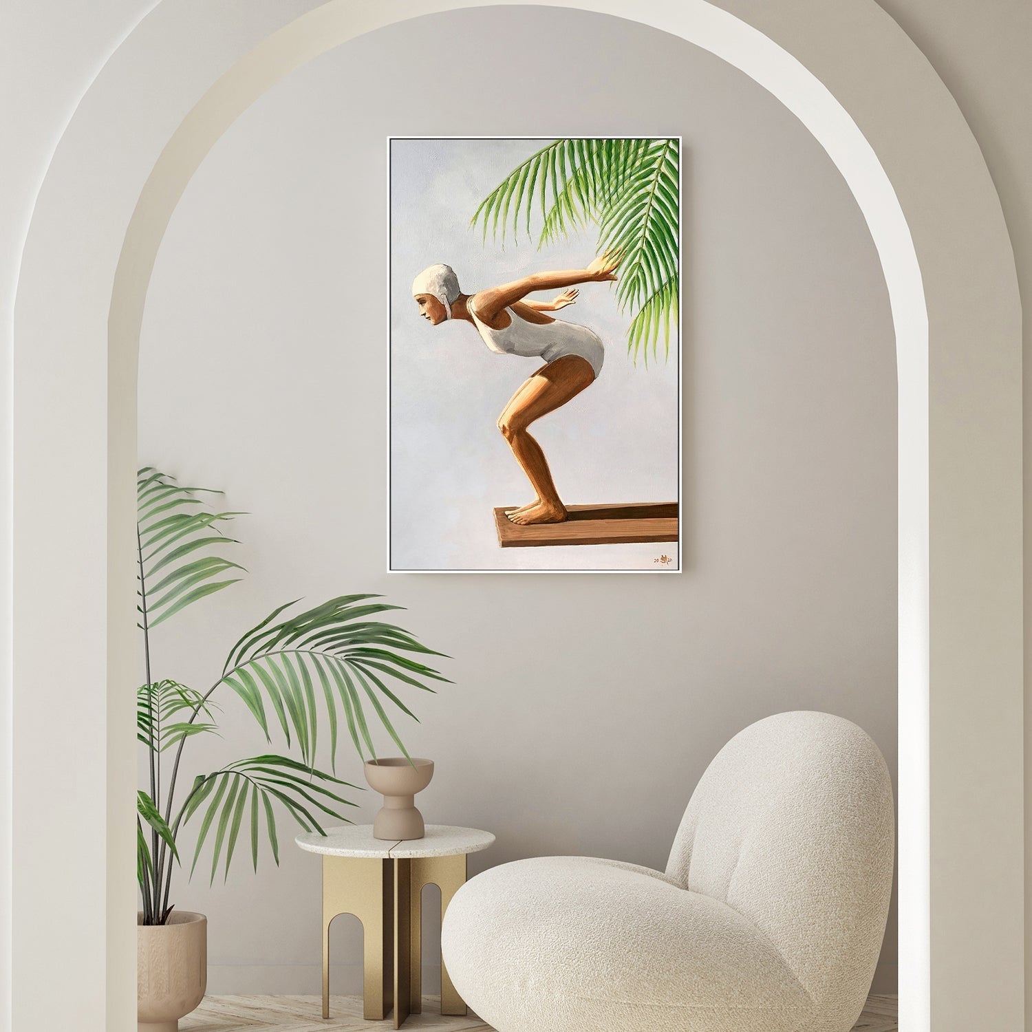 wall-art-print-canvas-poster-framed-Diver With Palm, Style A , By Sarah Morrissette-7