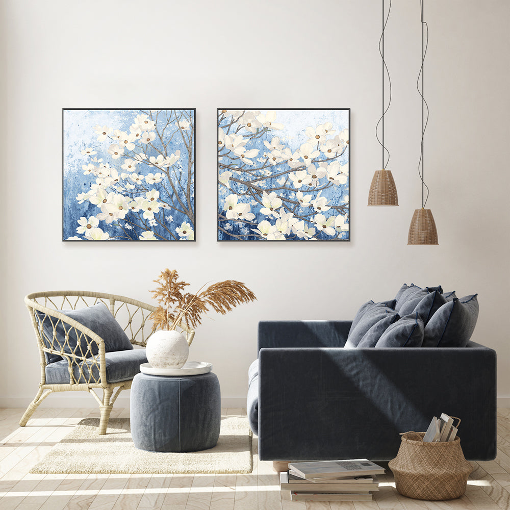 wall-art-print-canvas-poster-framed-Dogwood Blossoms, set of 2-by-James Wiens-Gioia Wall Art