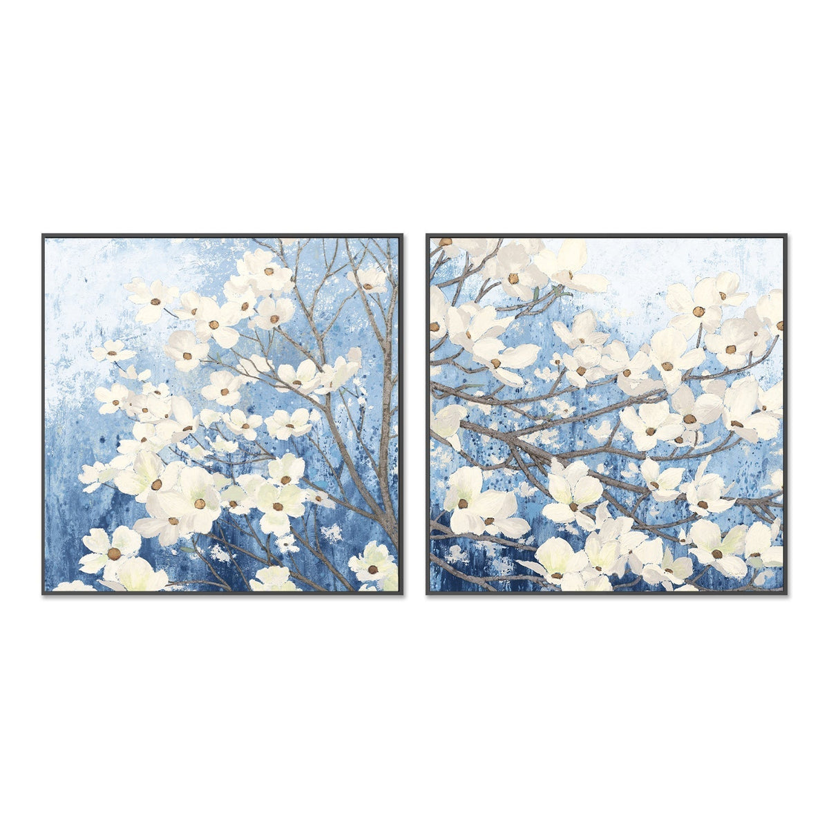wall-art-print-canvas-poster-framed-Dogwood Blossoms, set of 2-by-James Wiens-Gioia Wall Art