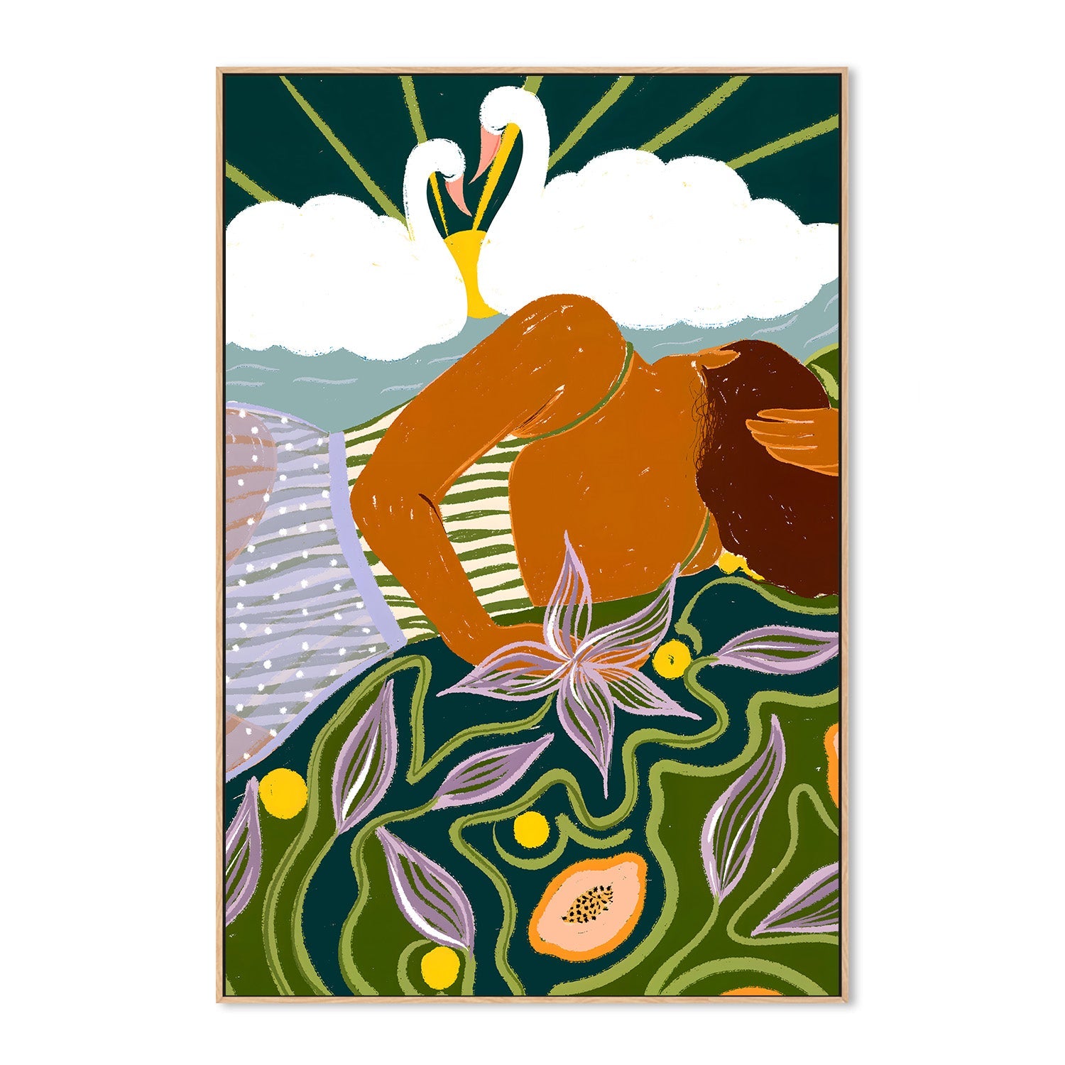 wall-art-print-canvas-poster-framed-Dreamer's Swan Clouds-4