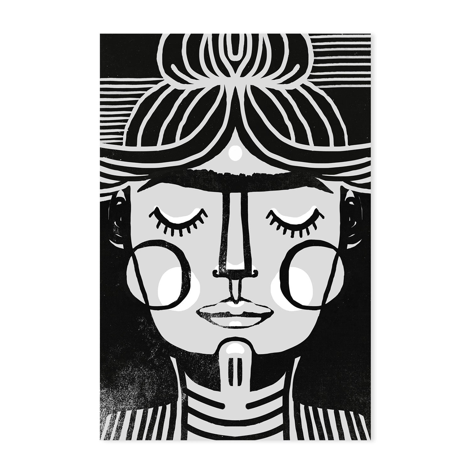 wall-art-print-canvas-poster-framed-Dreaming Frida In Black And White , By Treechild-GIOIA-WALL-ART